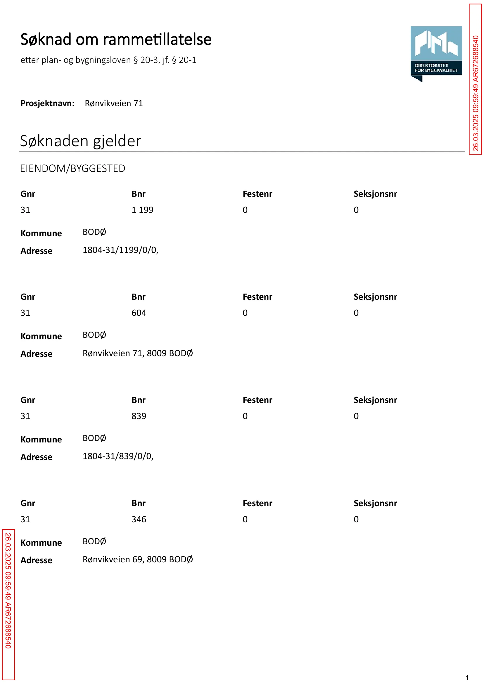 Søknad om rammetillatelse