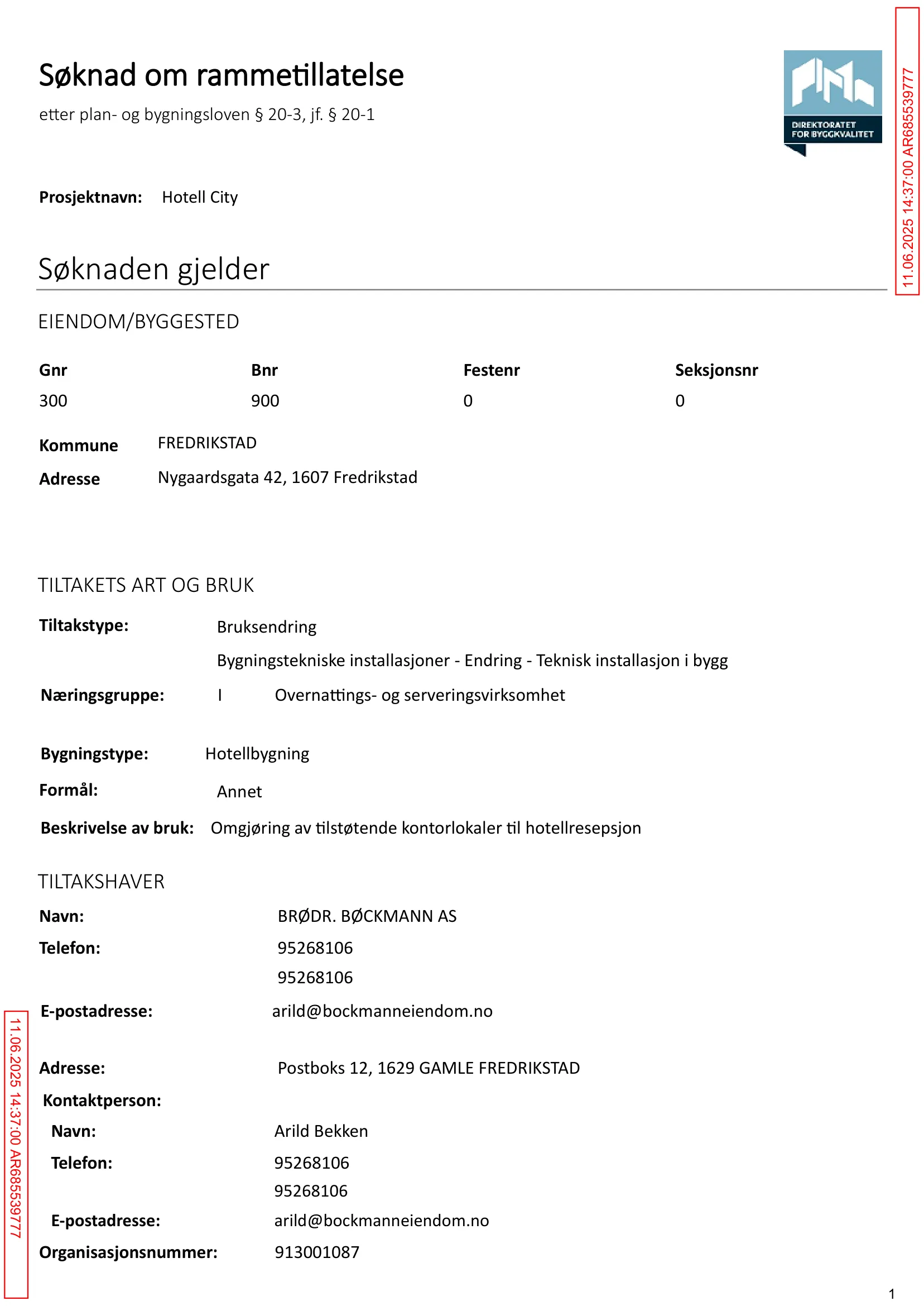 Søknad om rammetillatelse