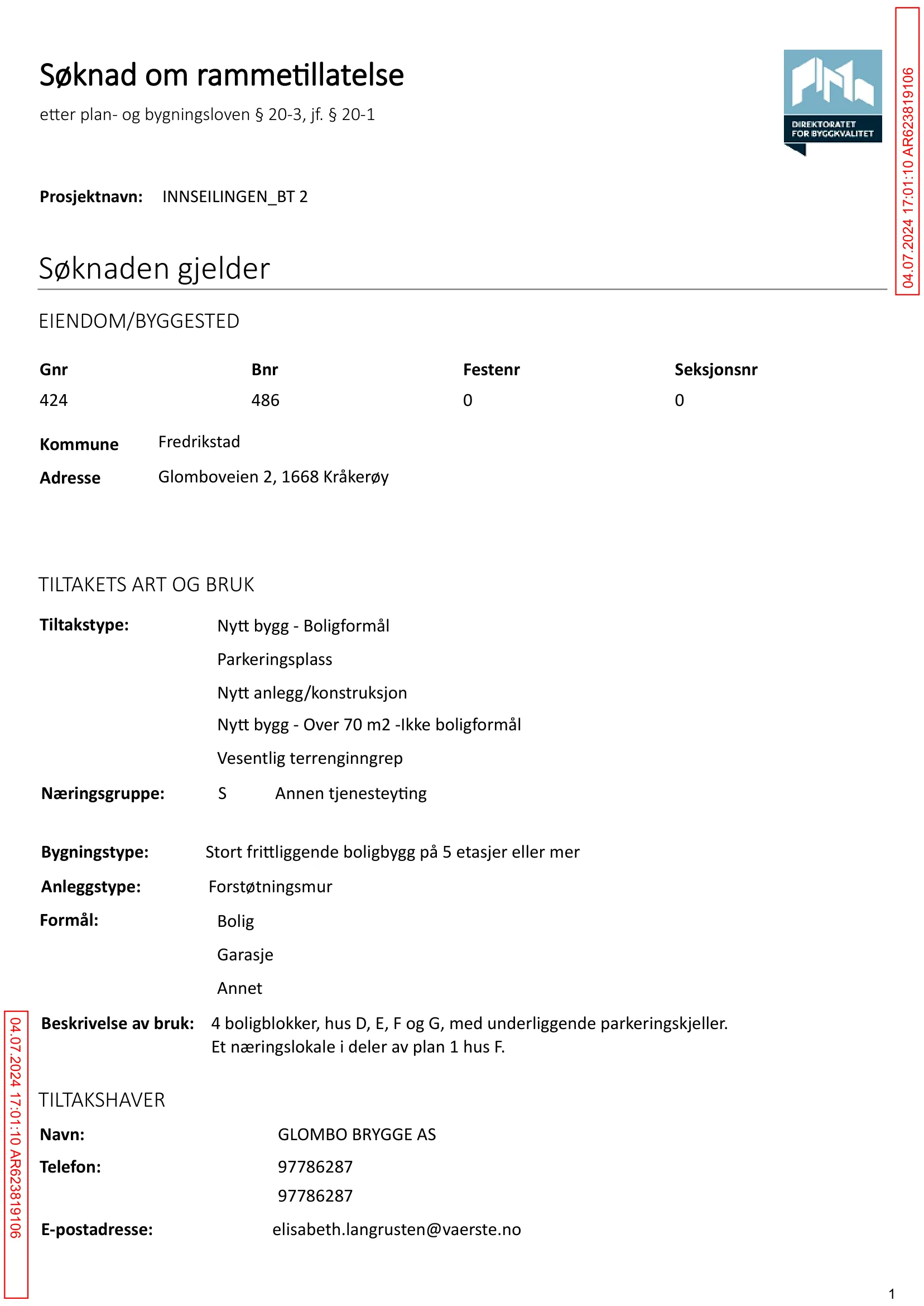 Søknad om rammetillatelse