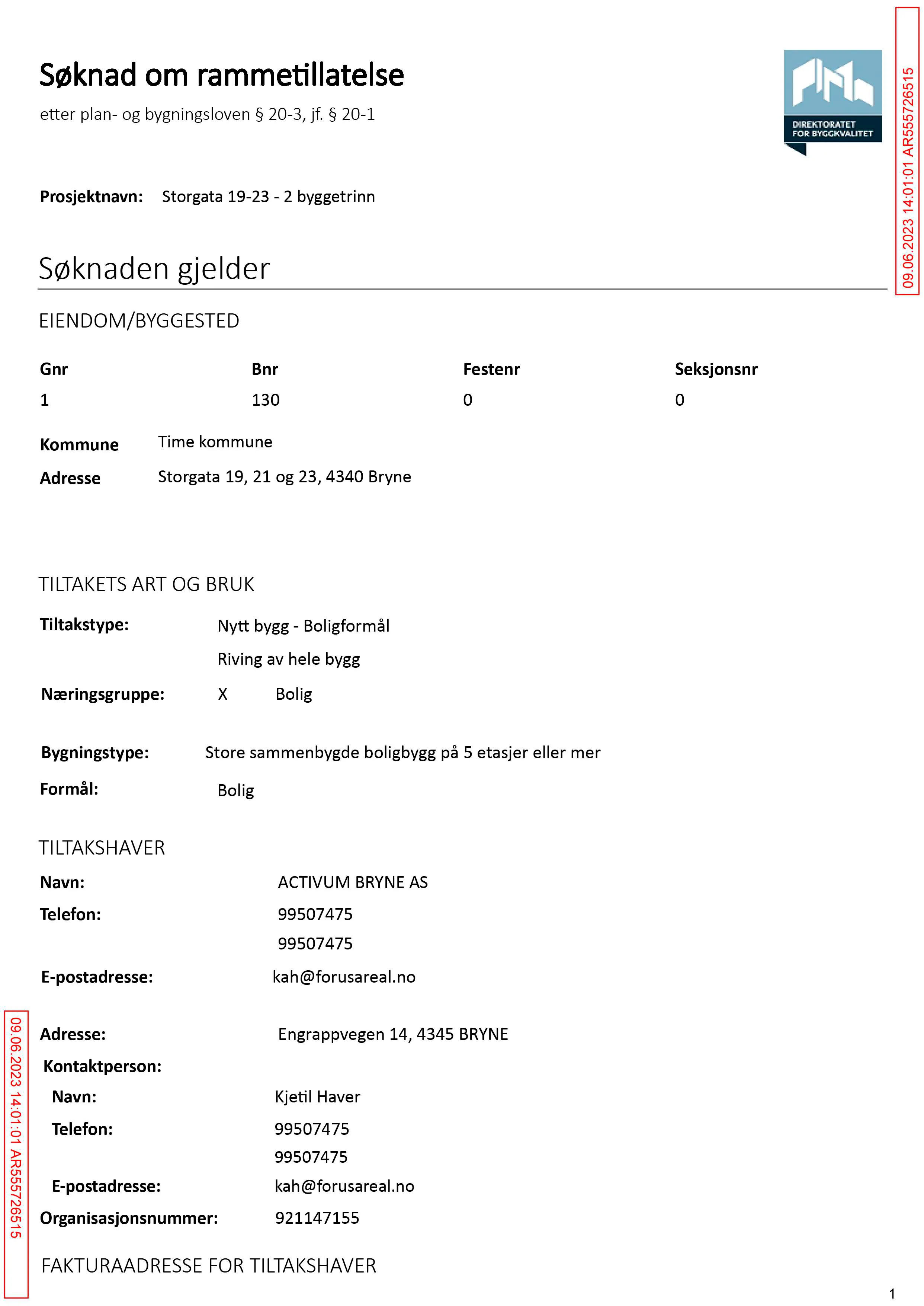 Søknad om rammetillatelse