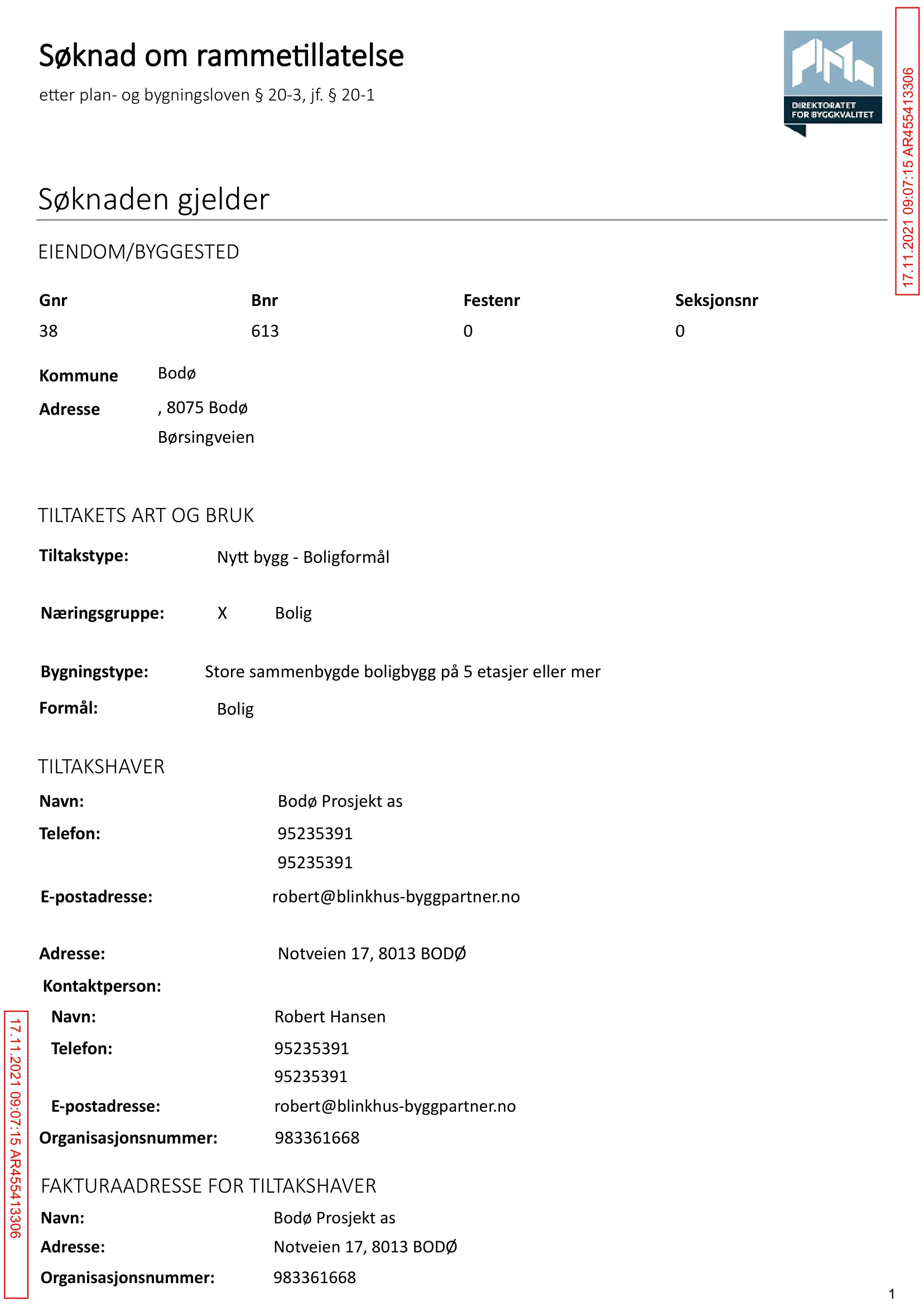 Søknad om rammetillatelse