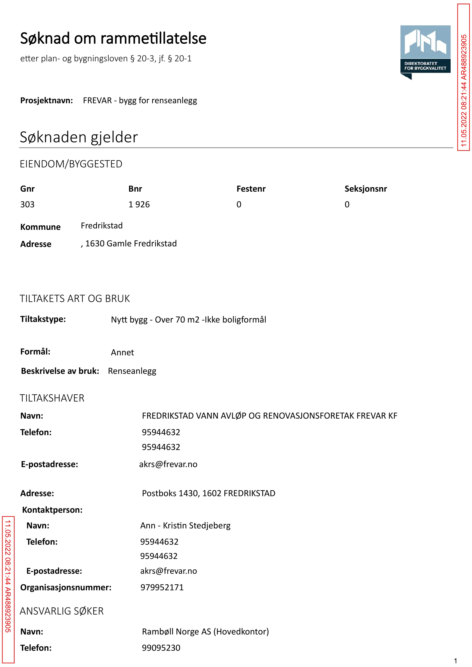 Søknad om rammetillatelse