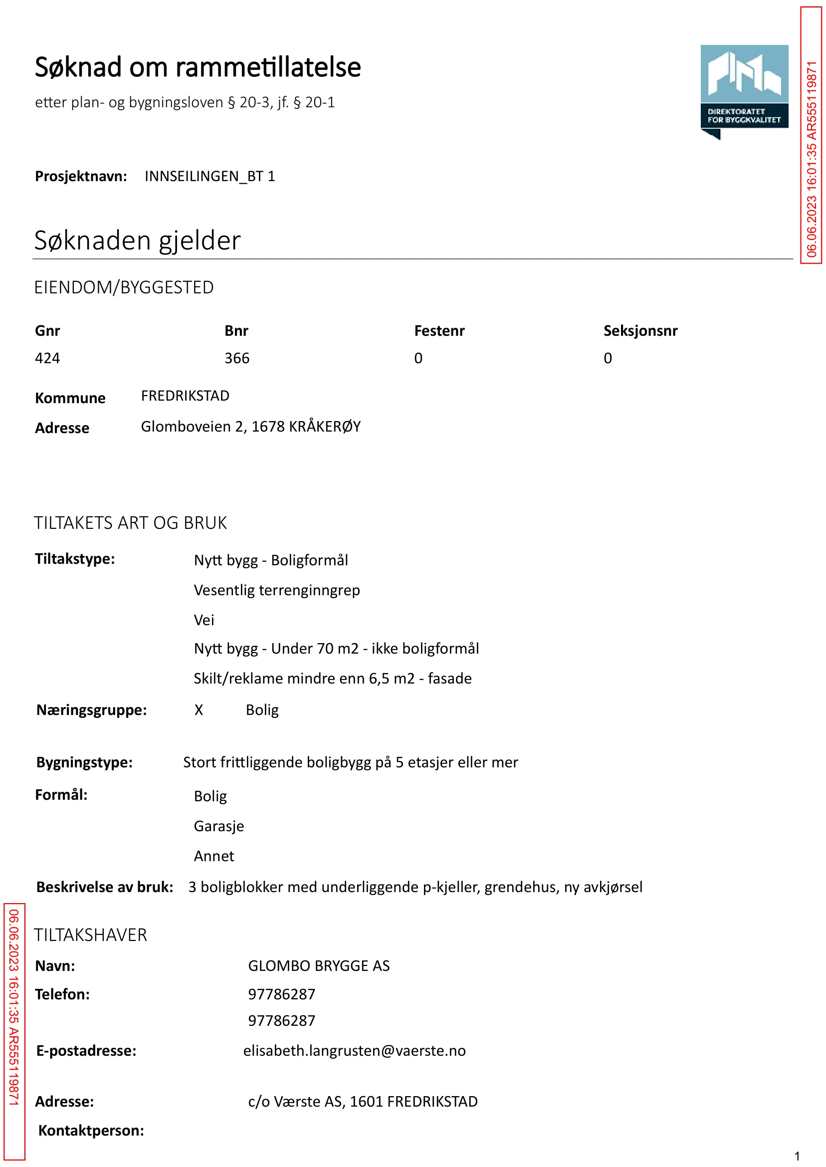 Søknad om rammetillatelse