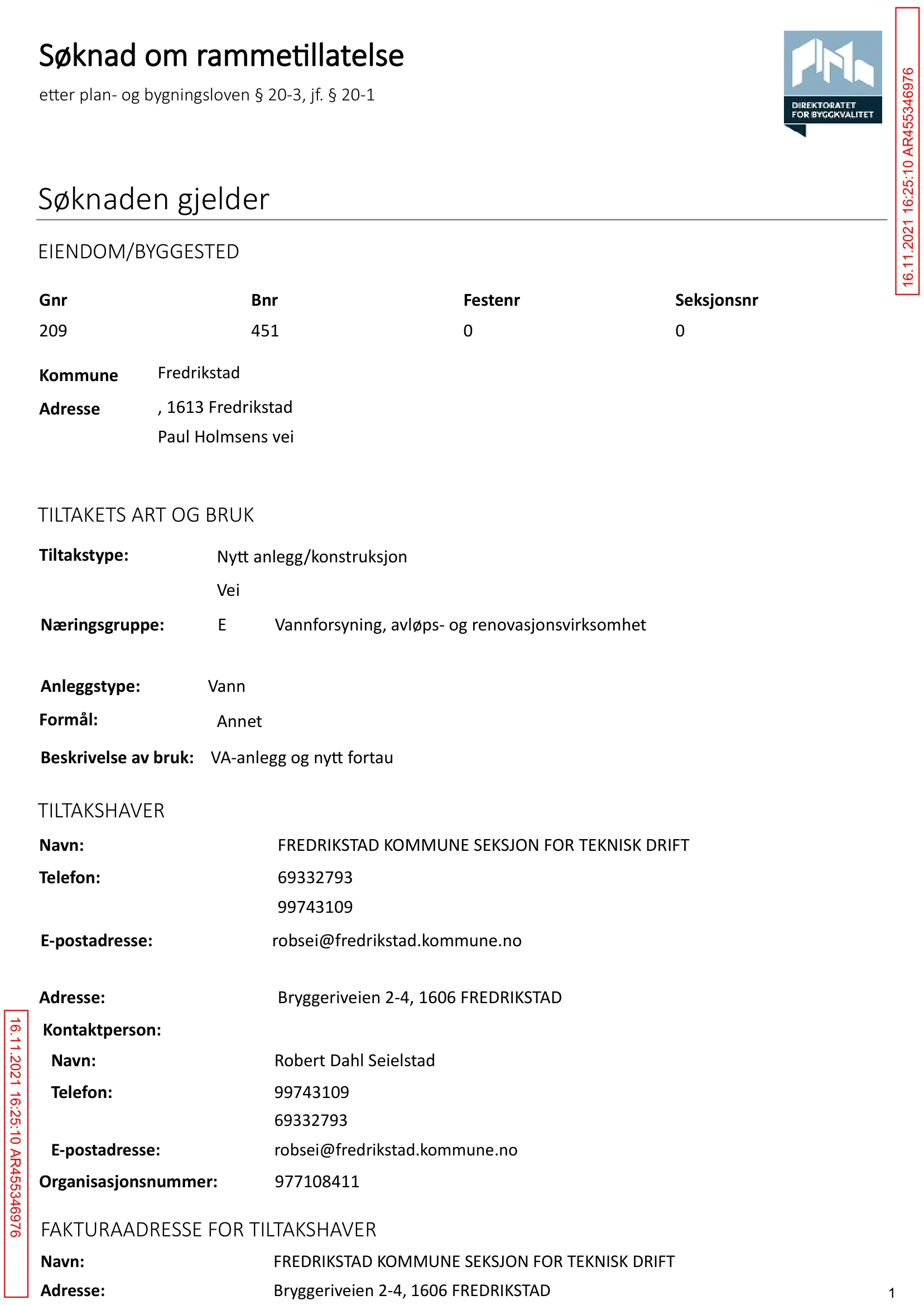 Søknad om rammetillatelse
