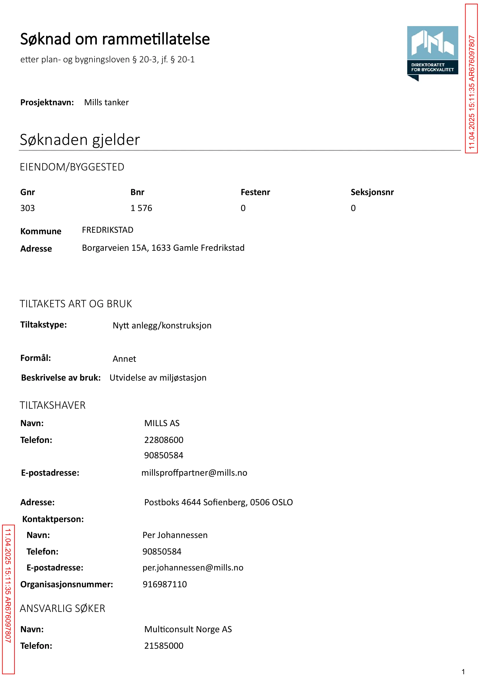 Søknad om rammetillatelse