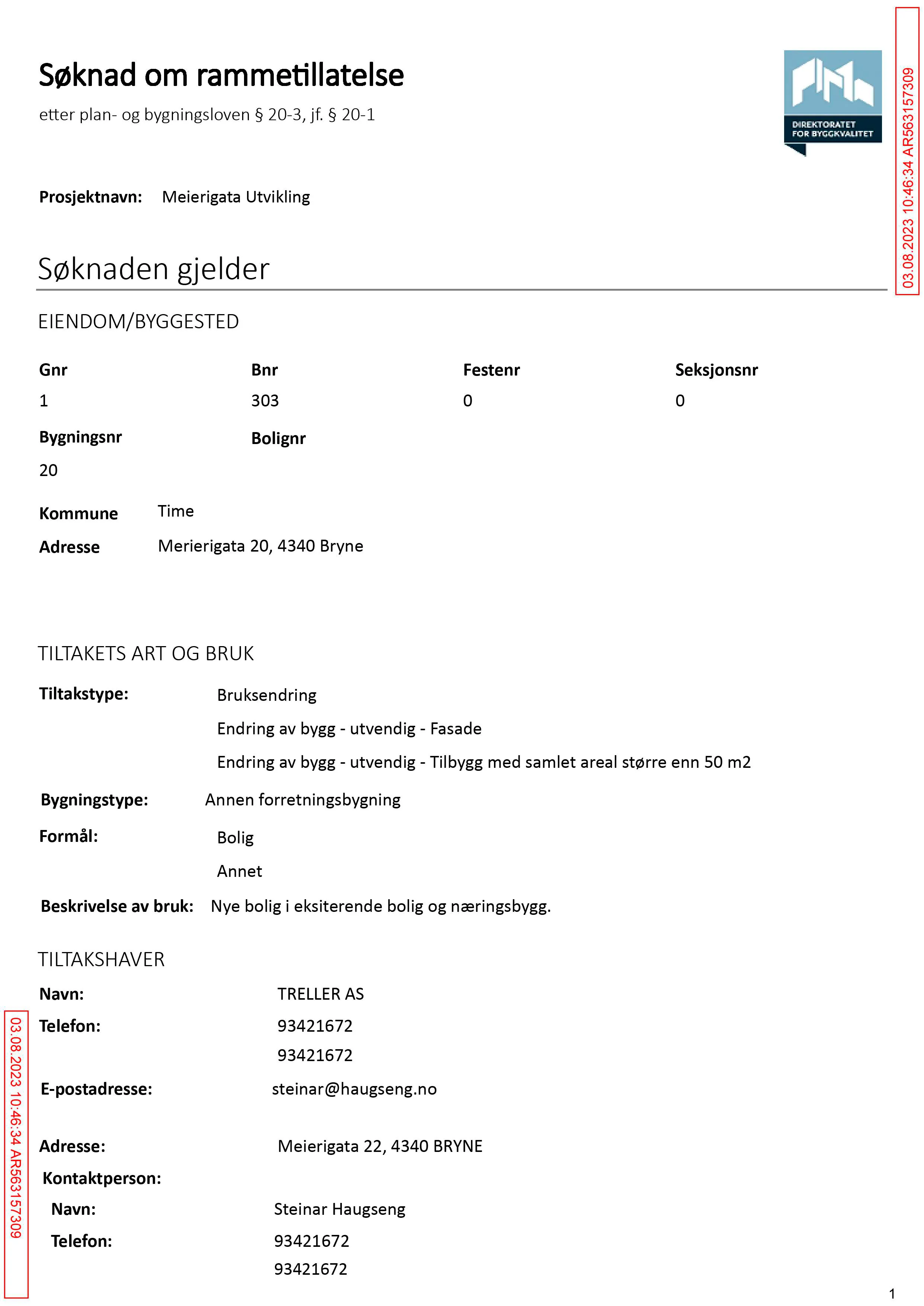 Søknad om rammetillatelse