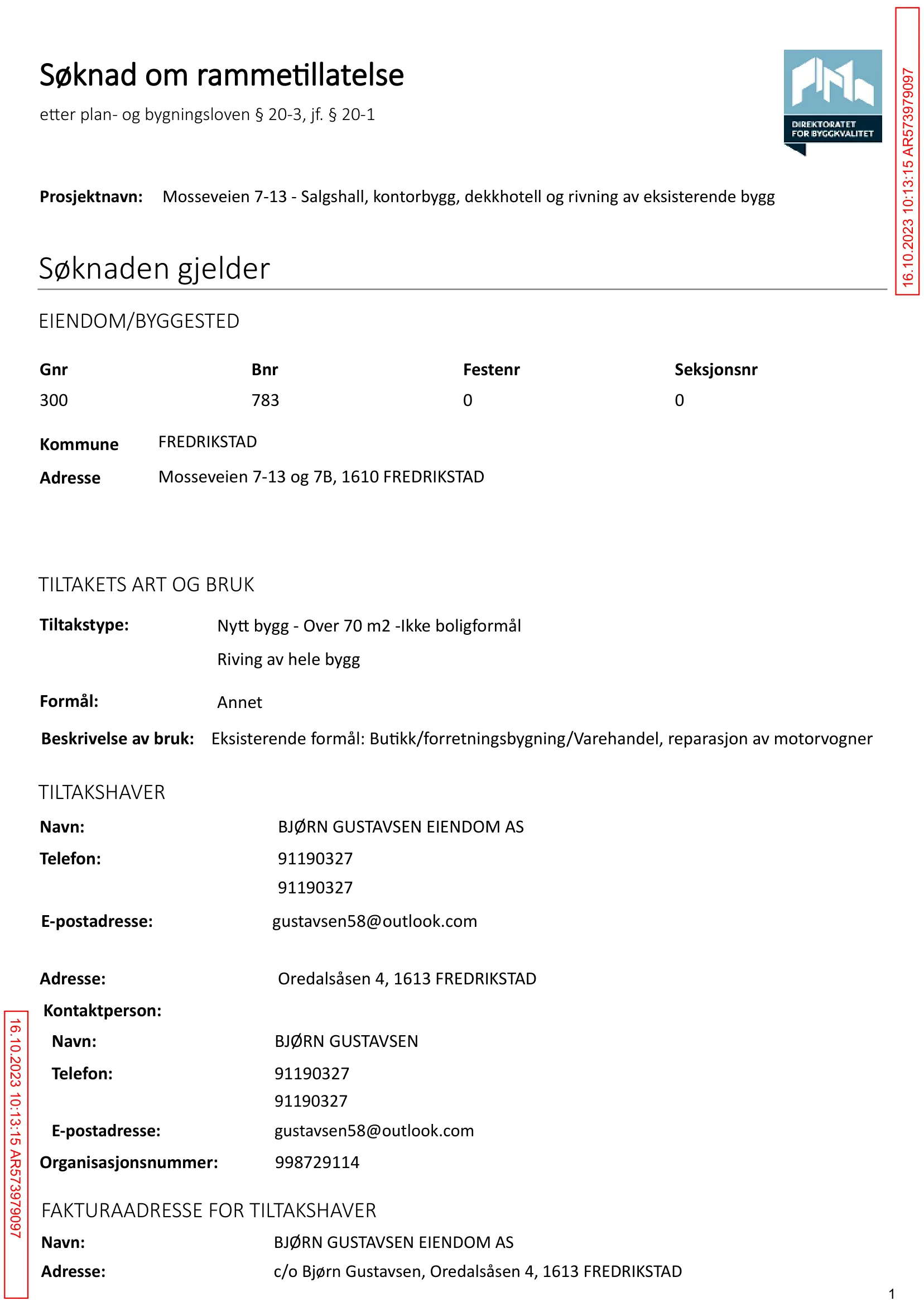 Søknad om rammetillatelse