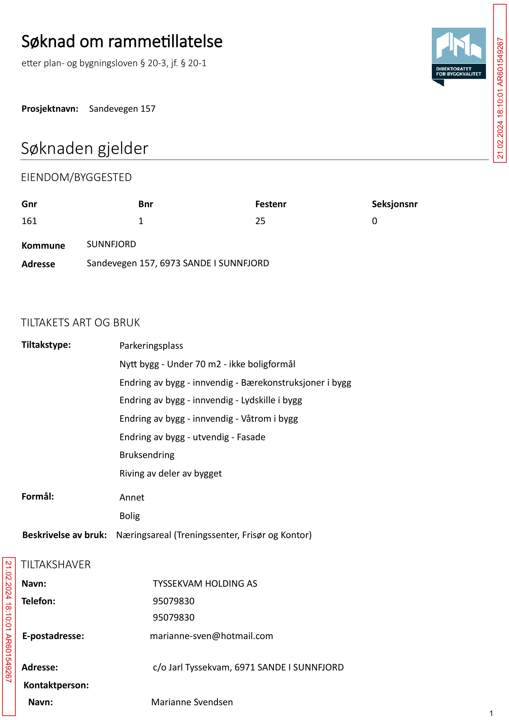 Søknad om rammetillatelse