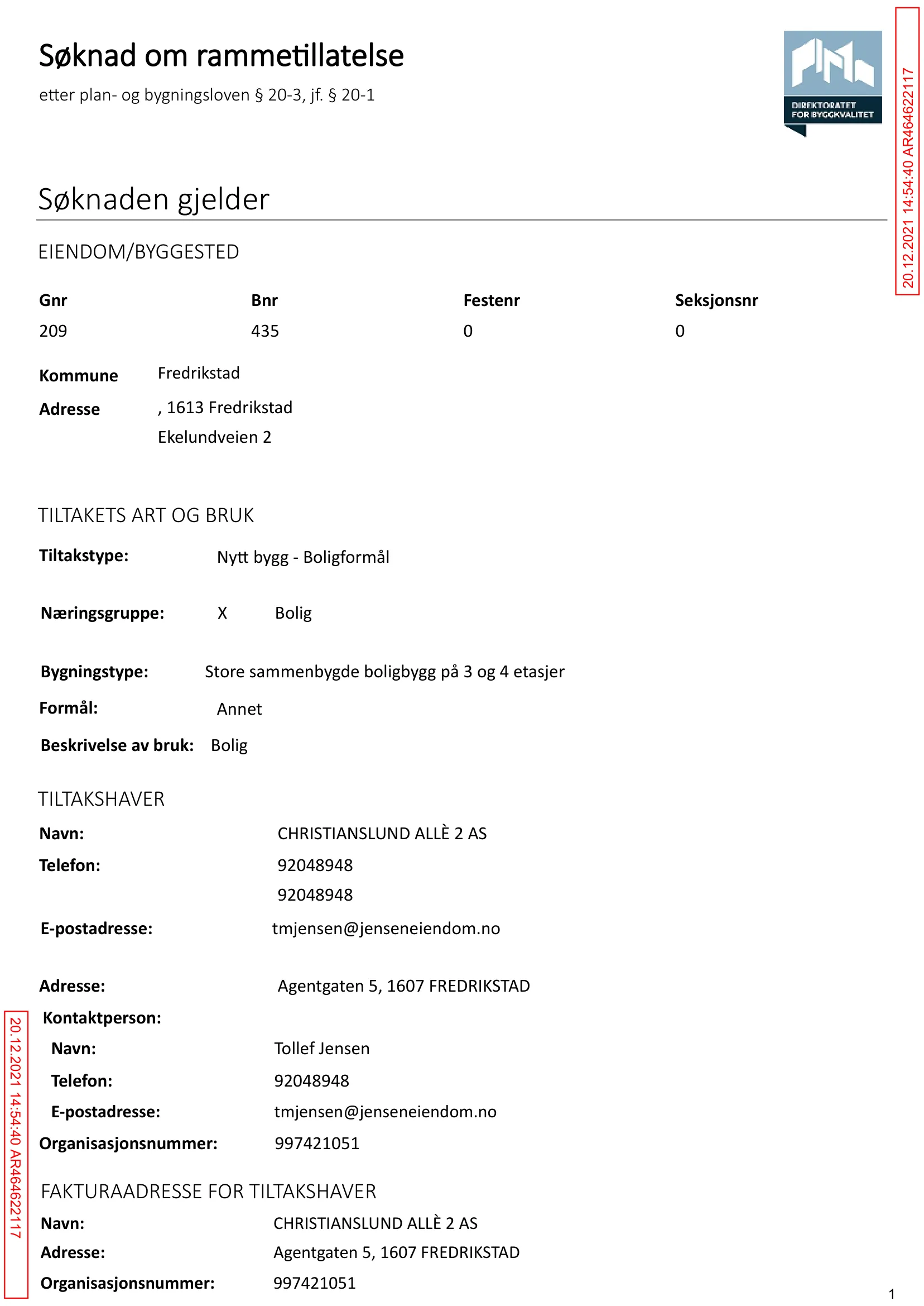 Søknad om rammetillatelse