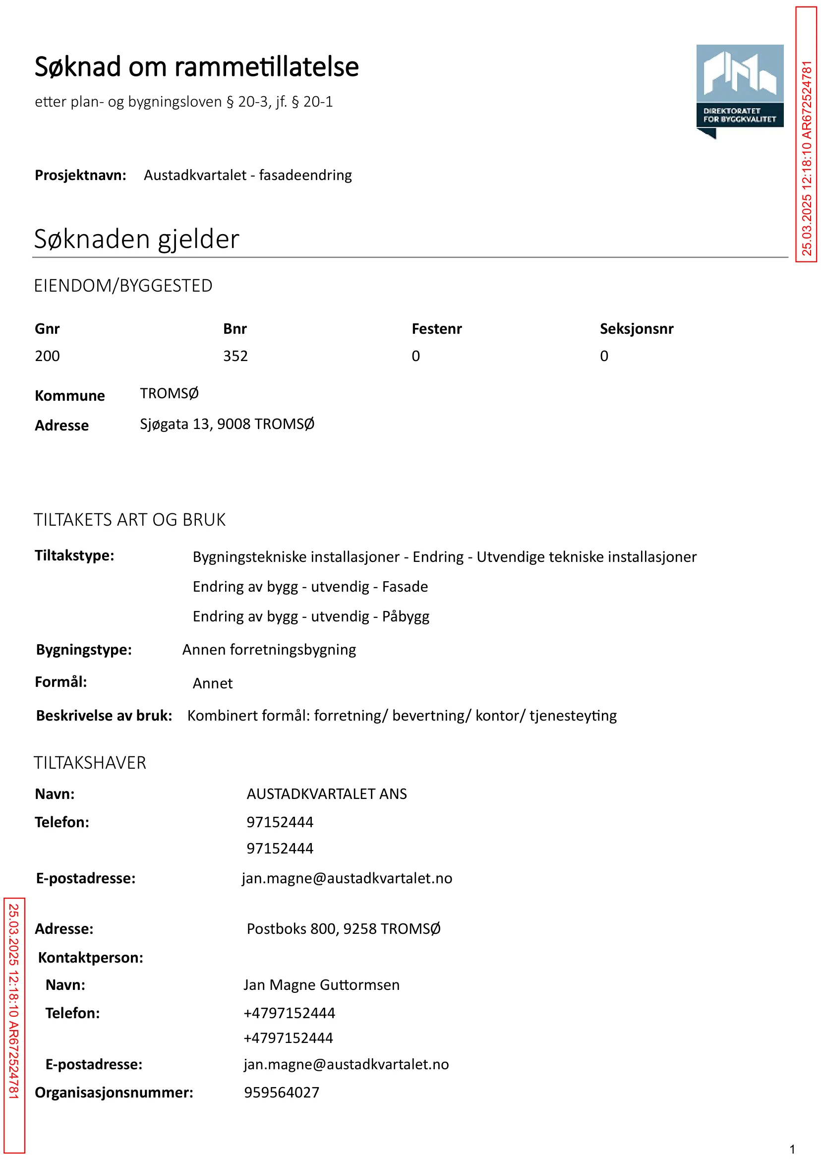 Søknad om rammetillatelse
