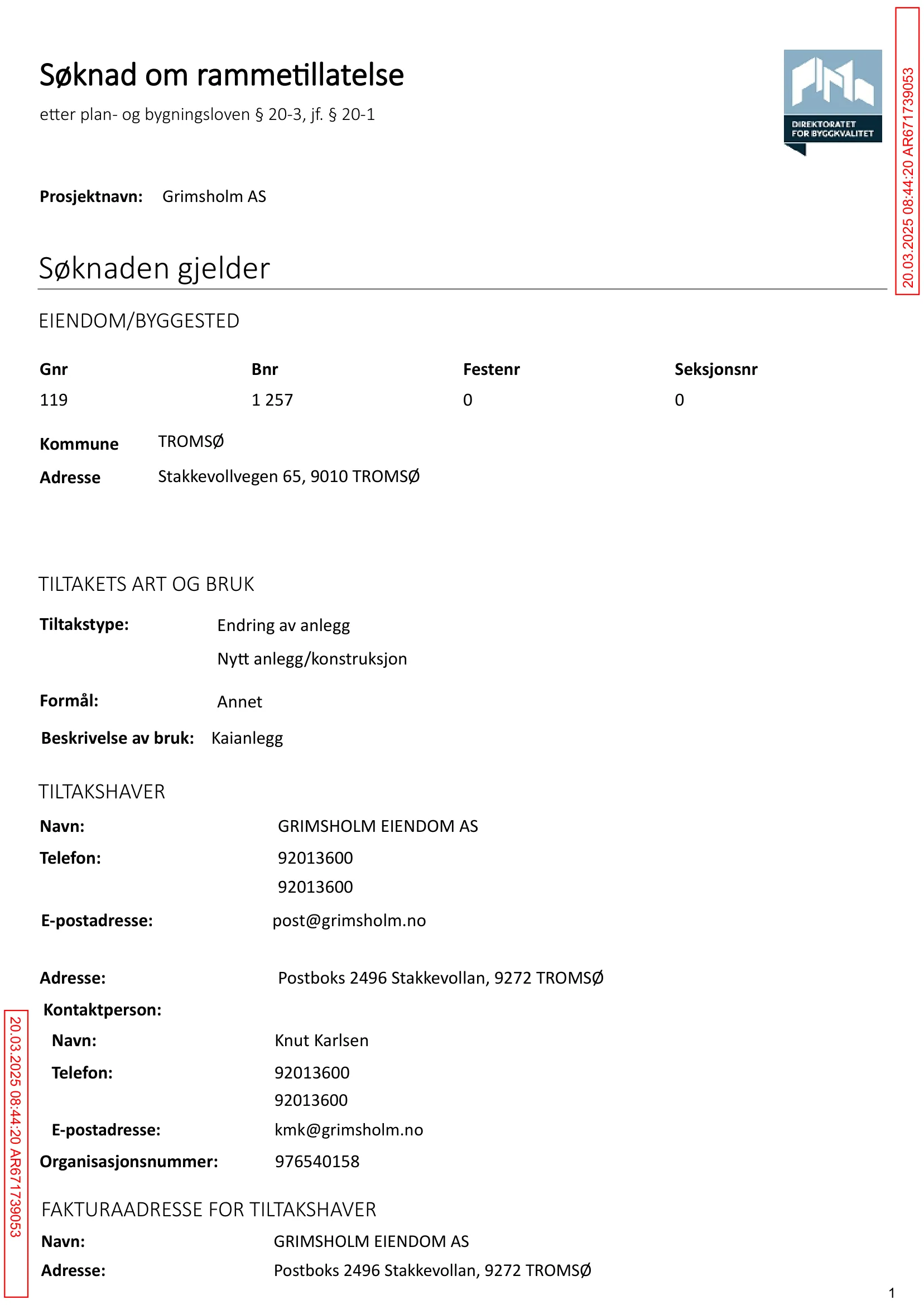 Søknad om rammetillatelse