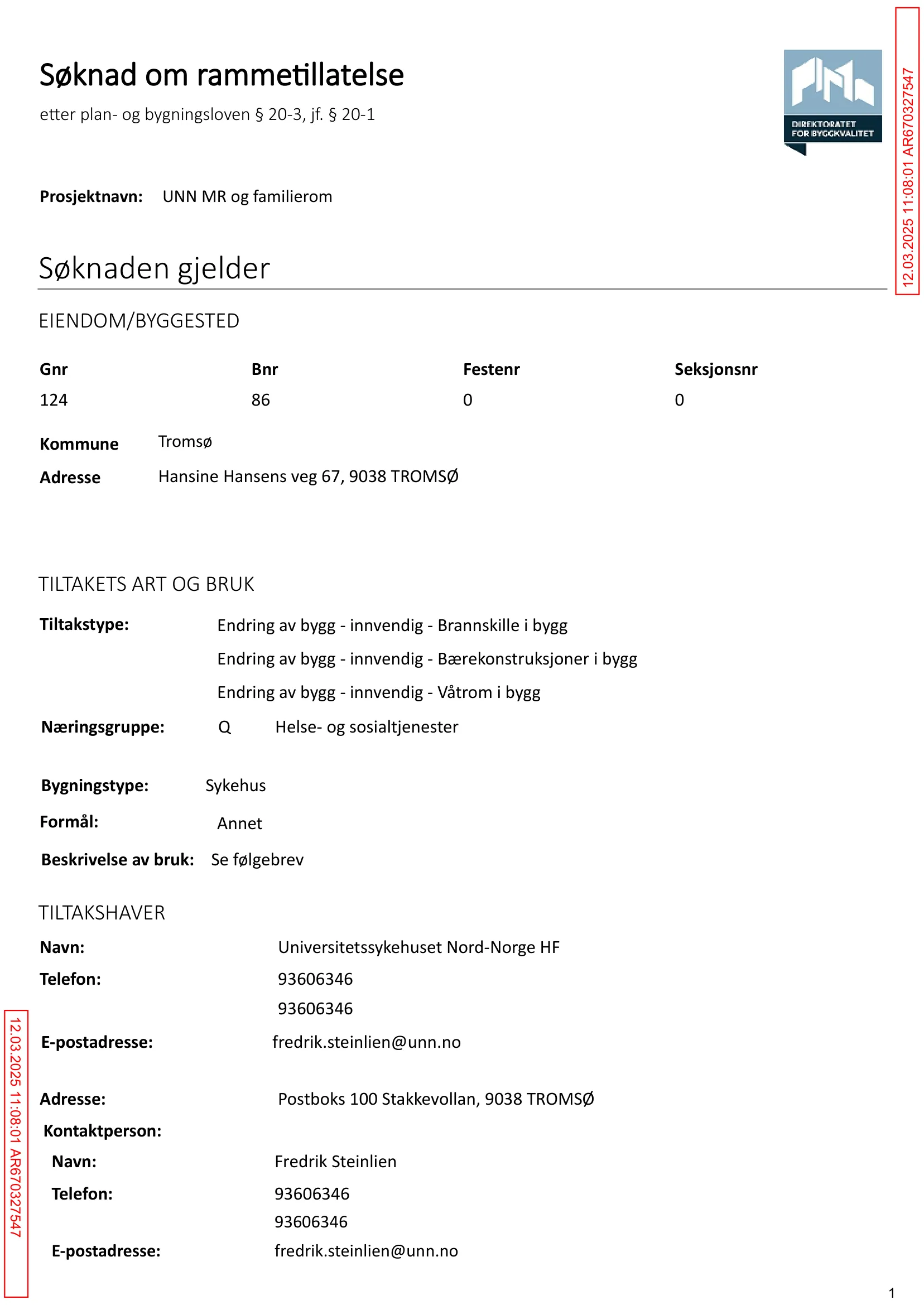 Søknad om rammetillatelse