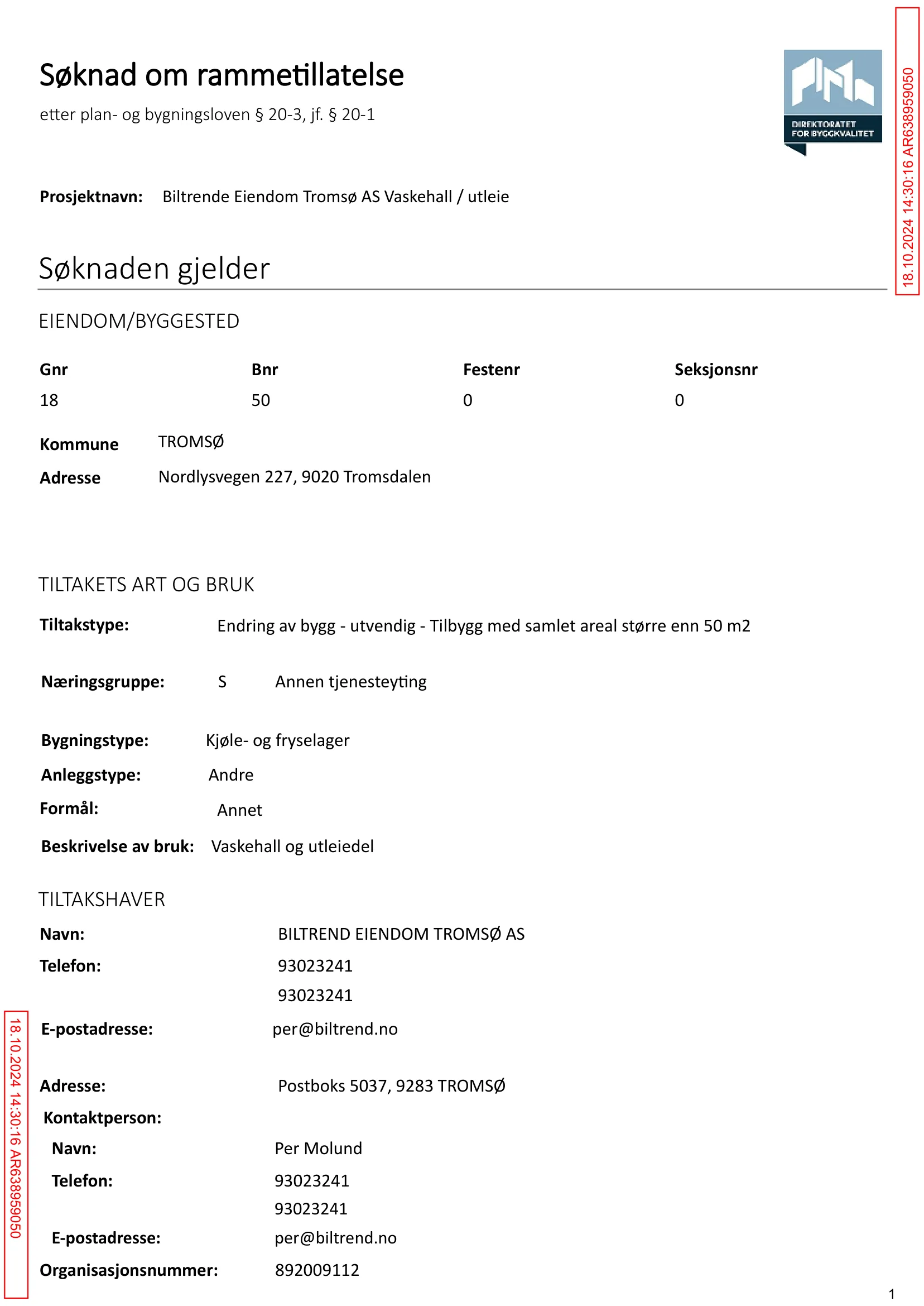 Søknad om rammetillatelse