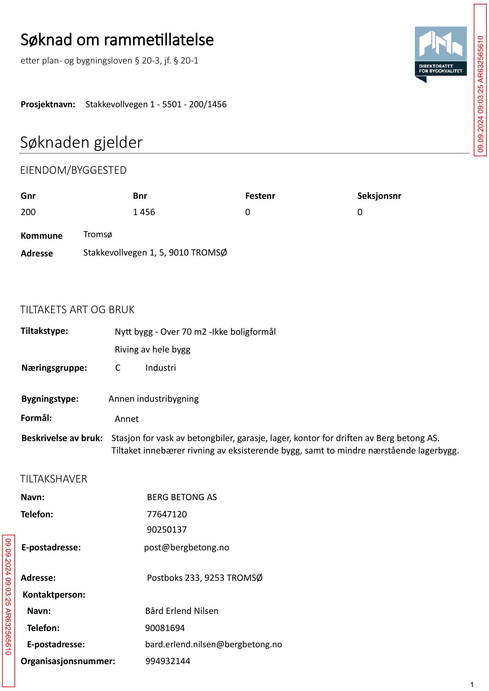 Søknad om rammetillatelse