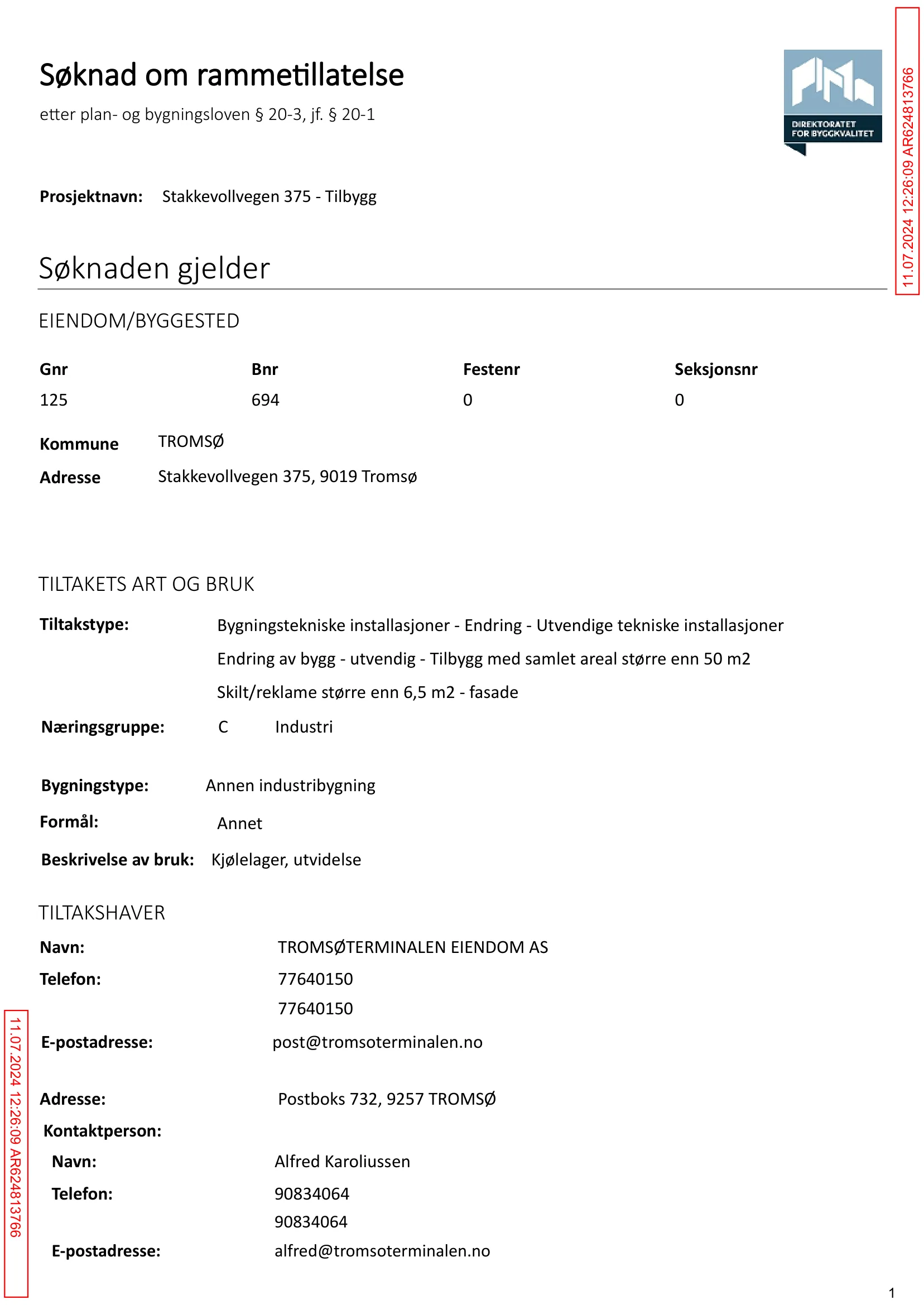 Søknad om rammetillatelse