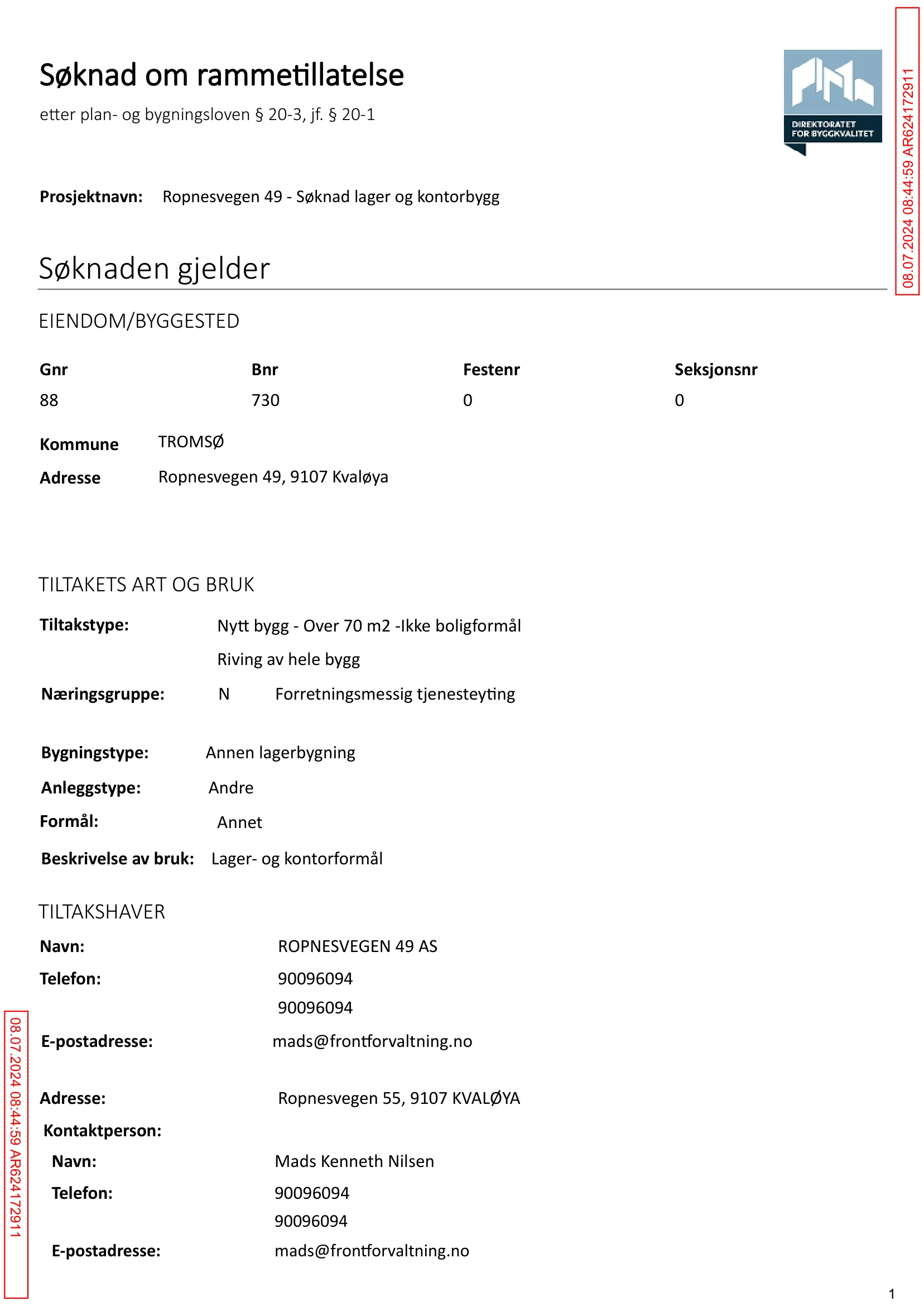 Søknad om rammetillatelse