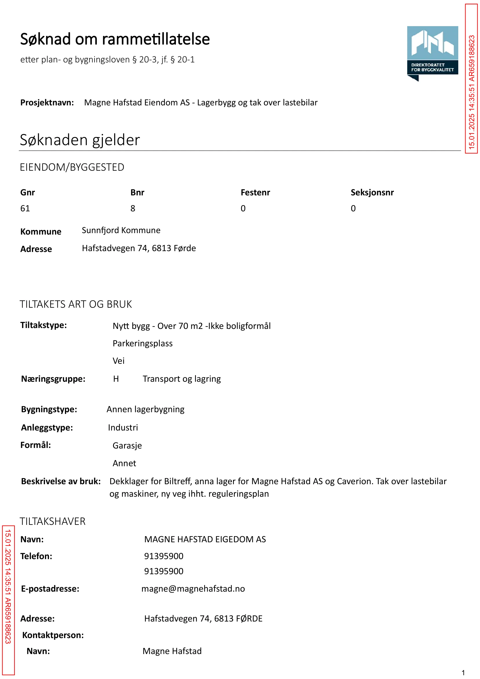 Søknad om rammetillatelse