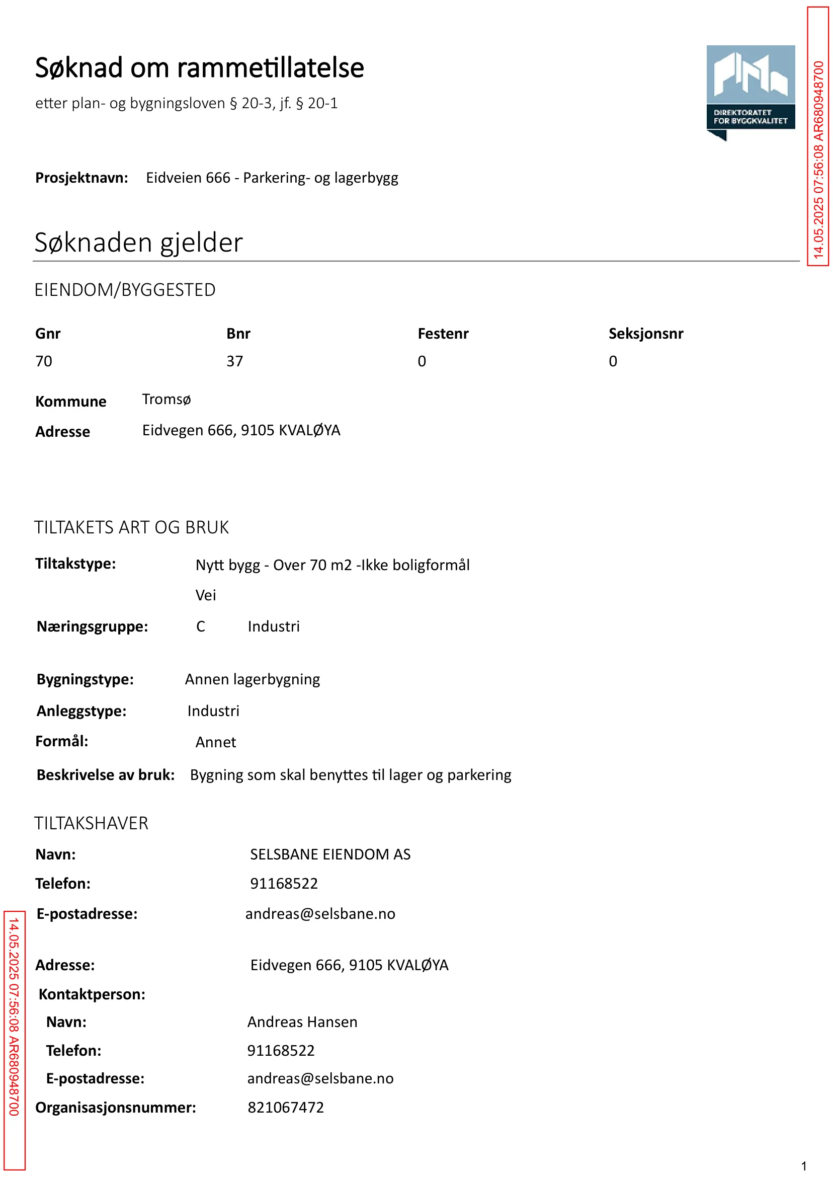 Søknad om rammetillatelse