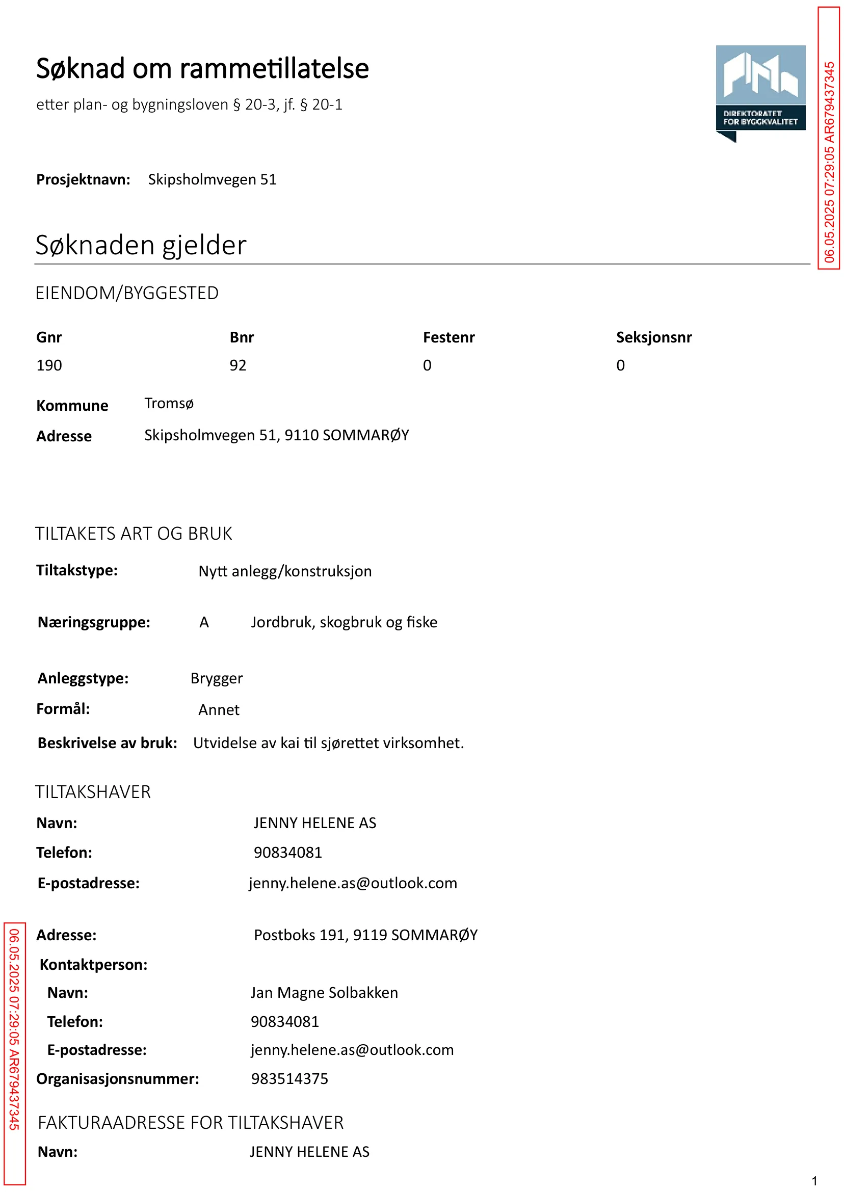 Søknad om rammetillatelse