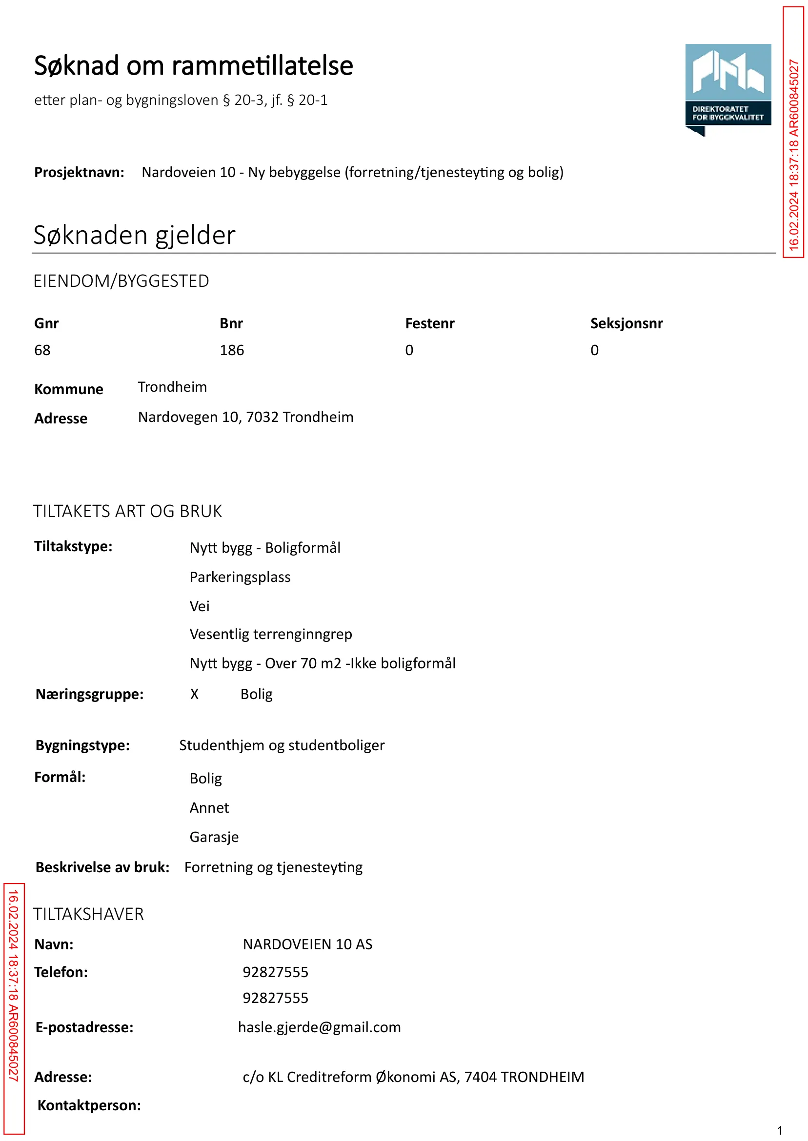 Søknad om rammetillatelse