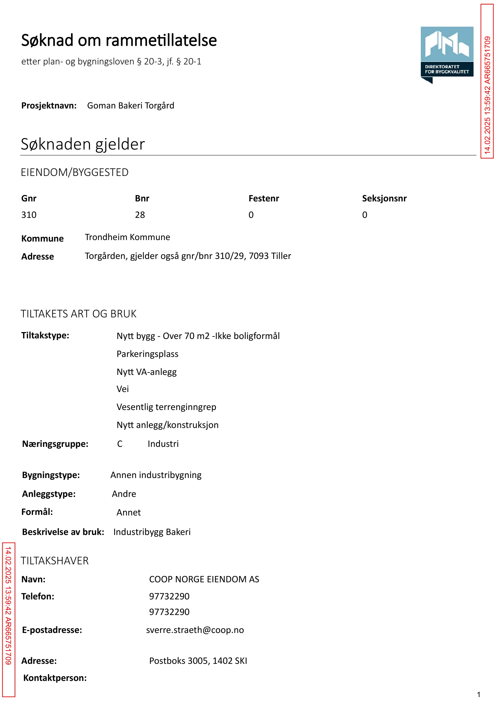 Søknad om rammetillatelse