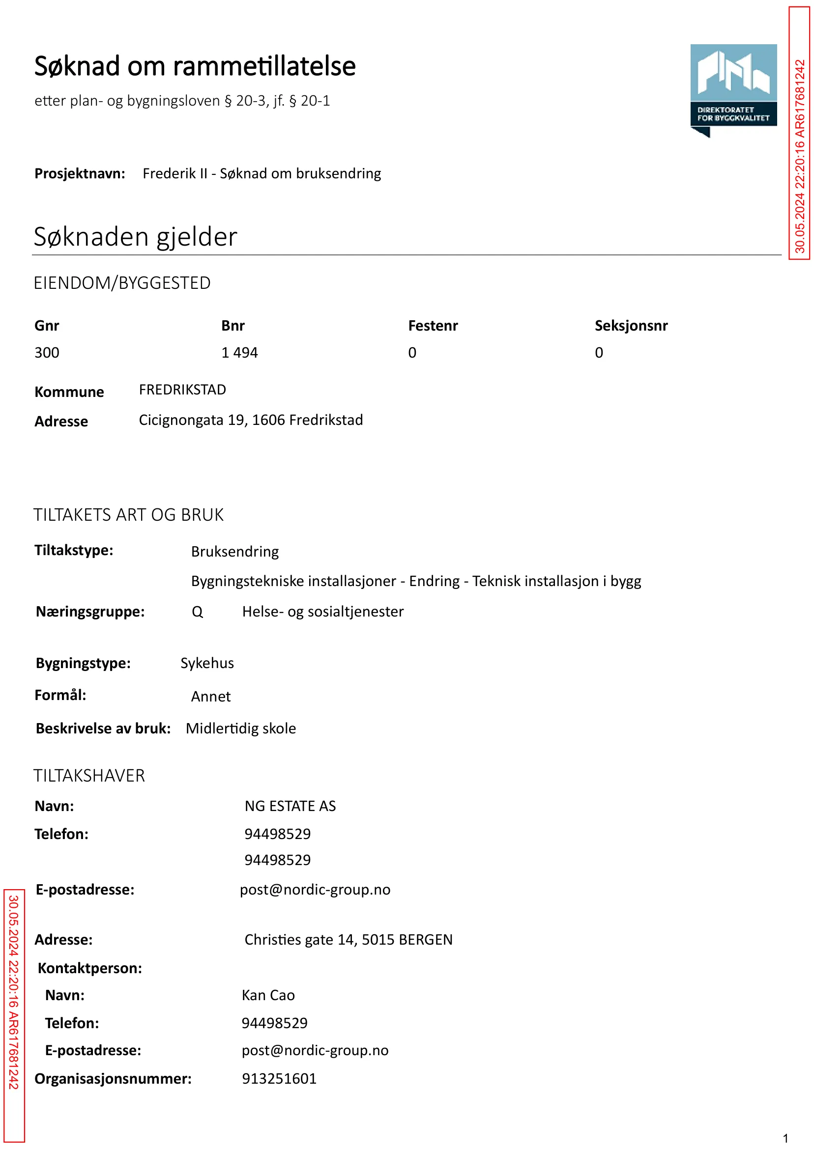 Søknad om rammetillatelse