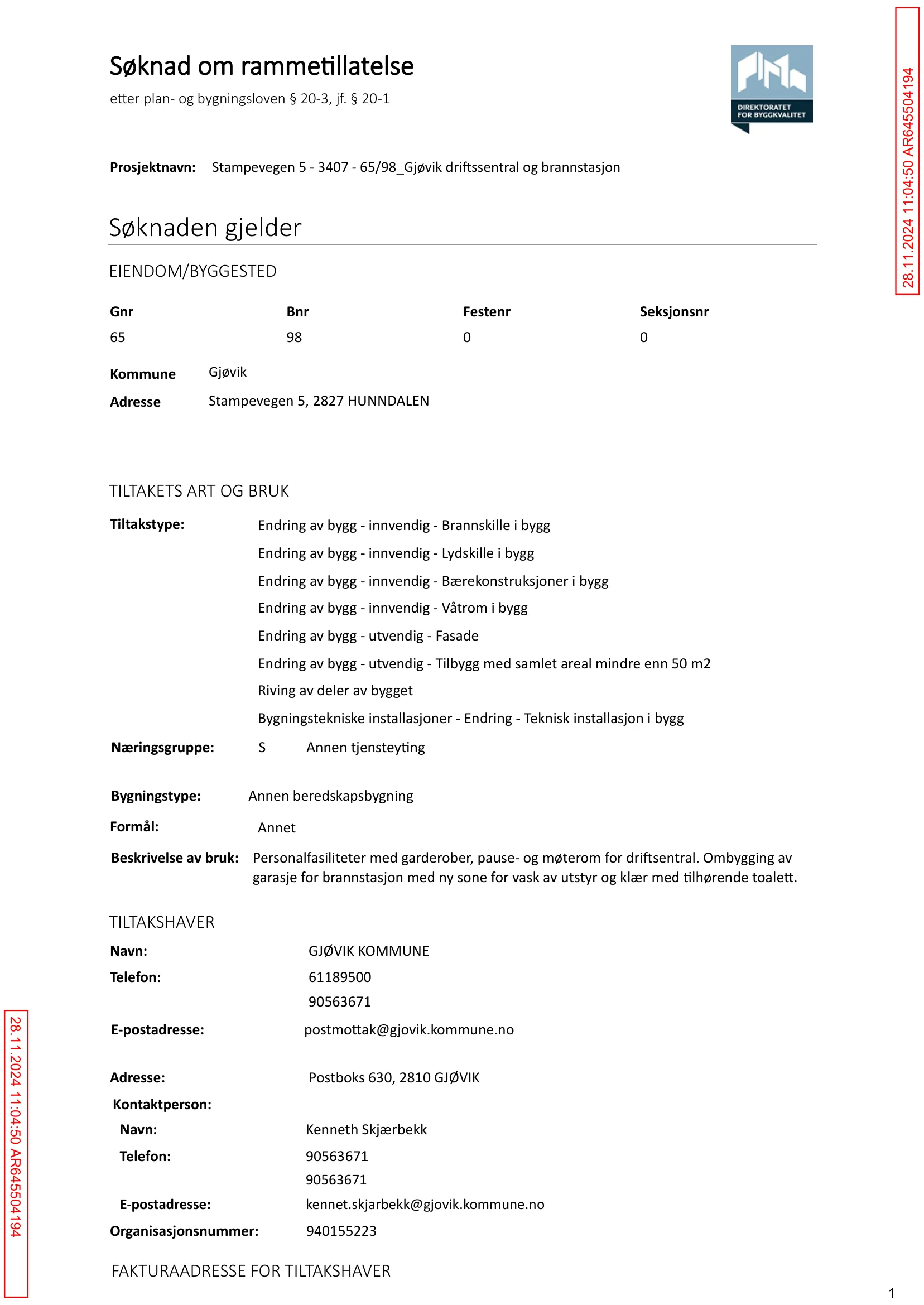 Søknad om rammetillatelse