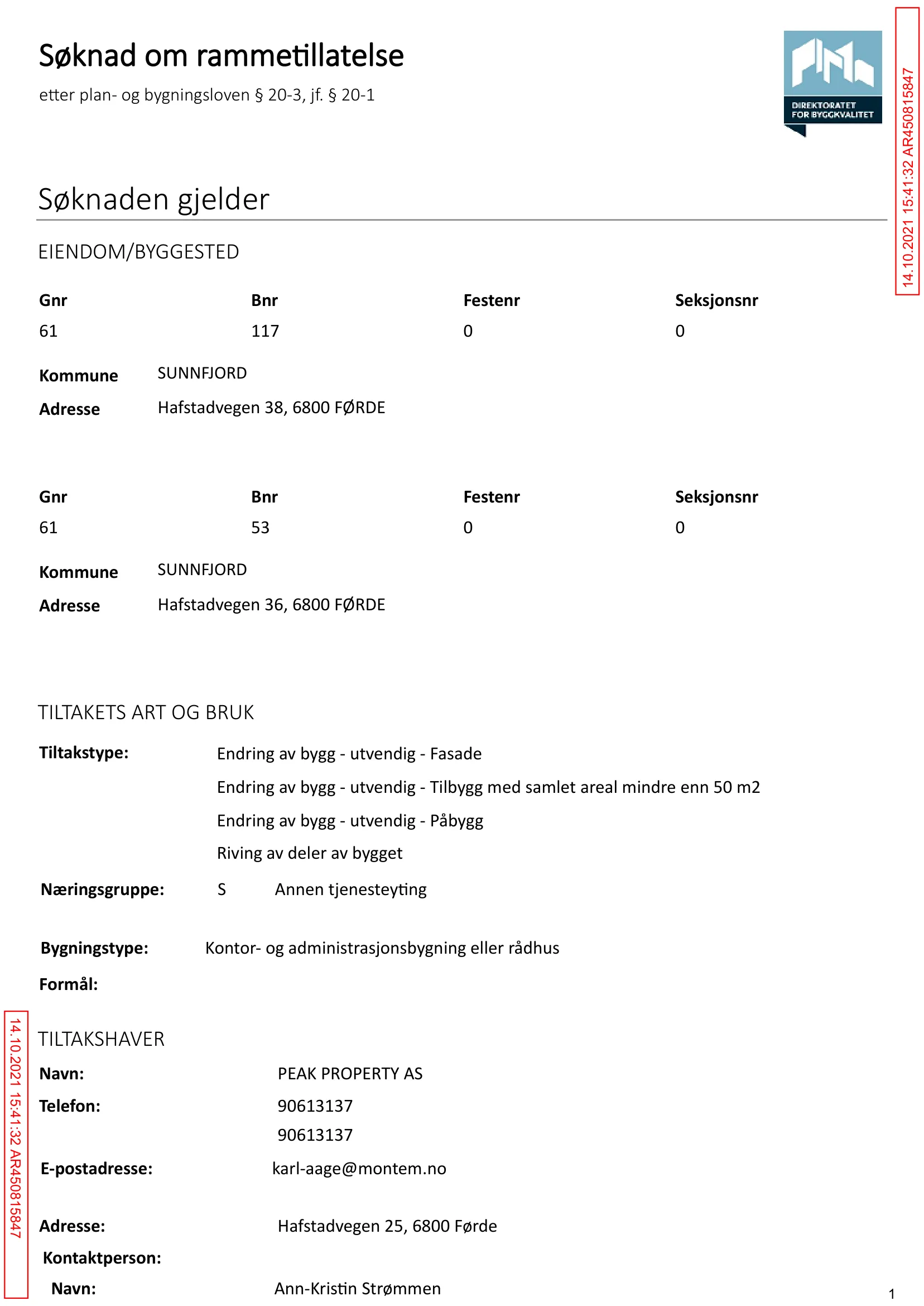 Søknad om rammetillatelse