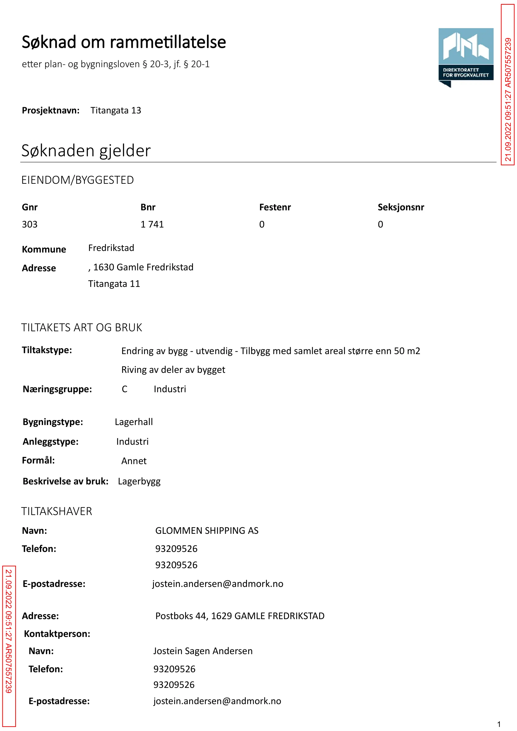 Søknad om rammetillatelse