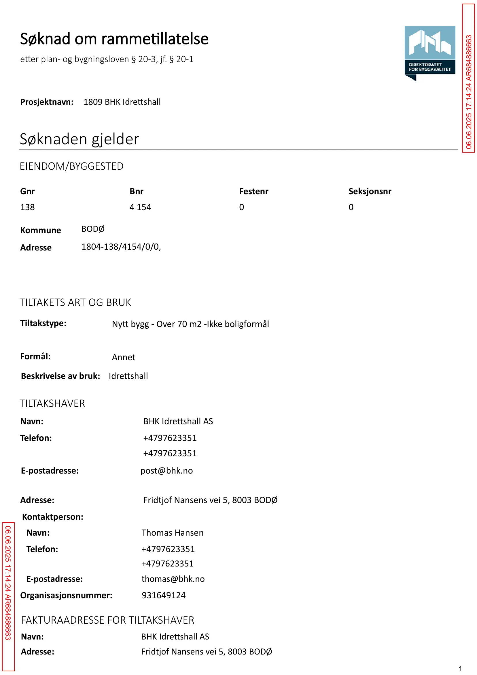 Søknad om rammetillatelse