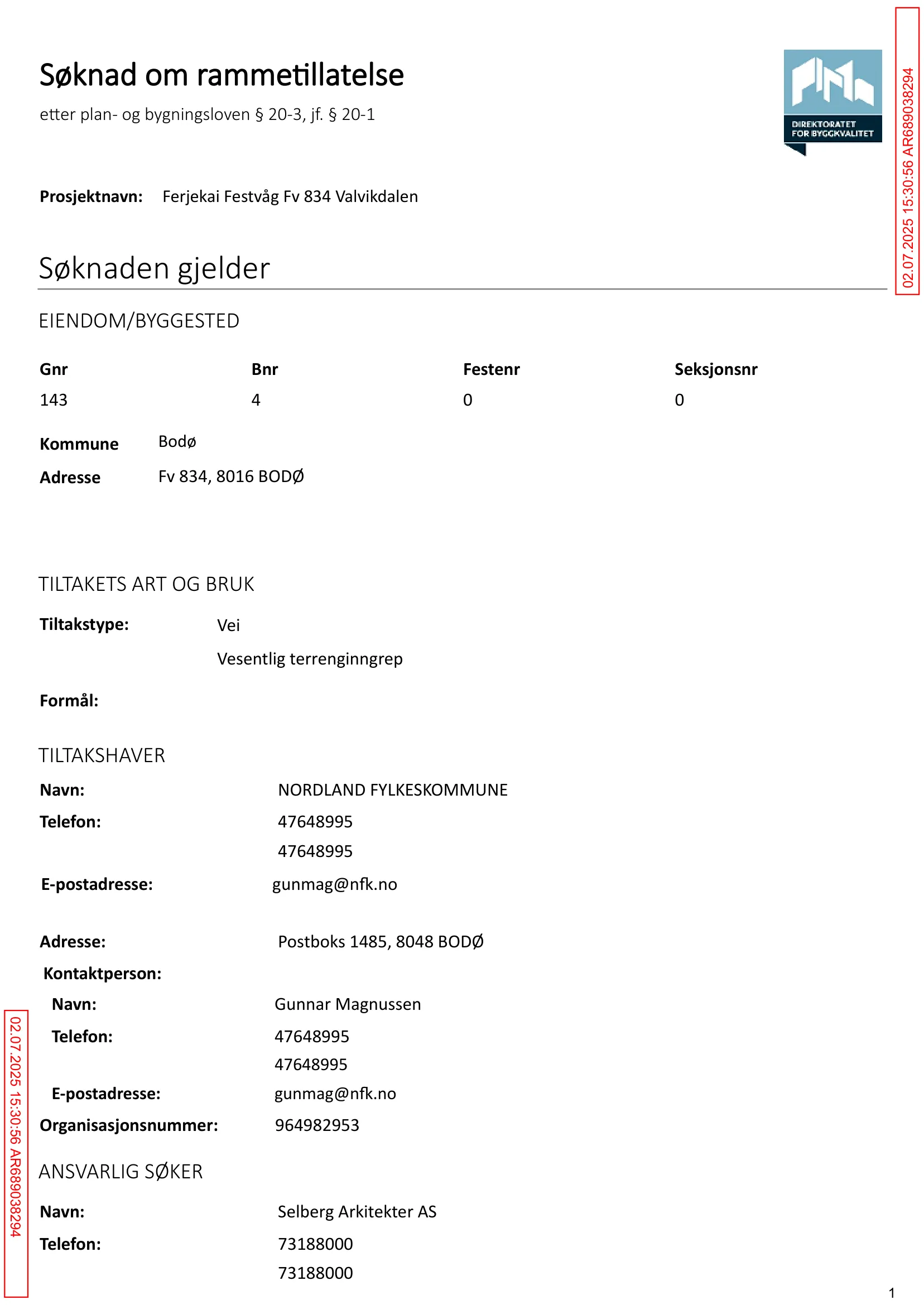 Søknad om rammetillatelse