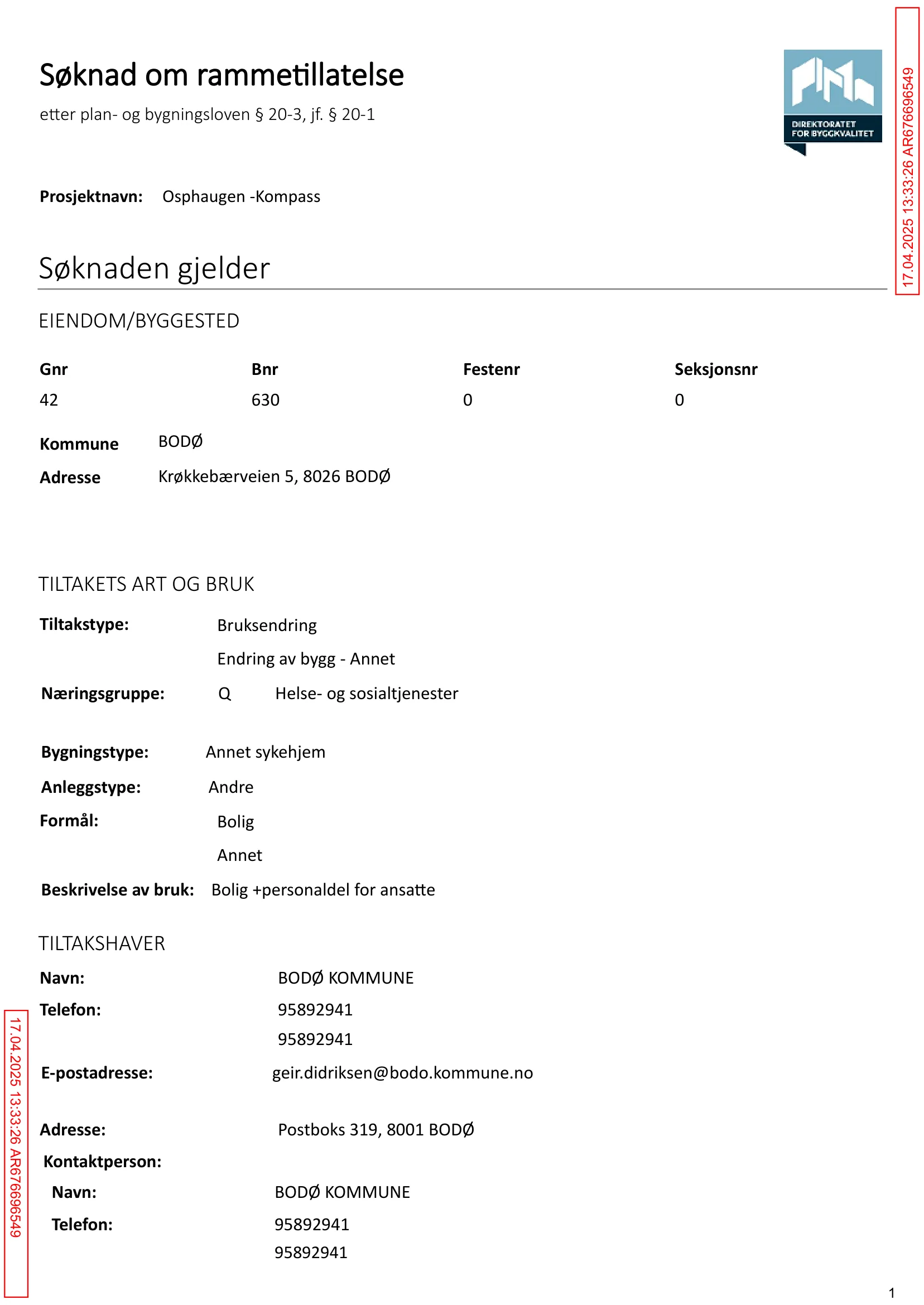 Søknad om rammetillatelse
