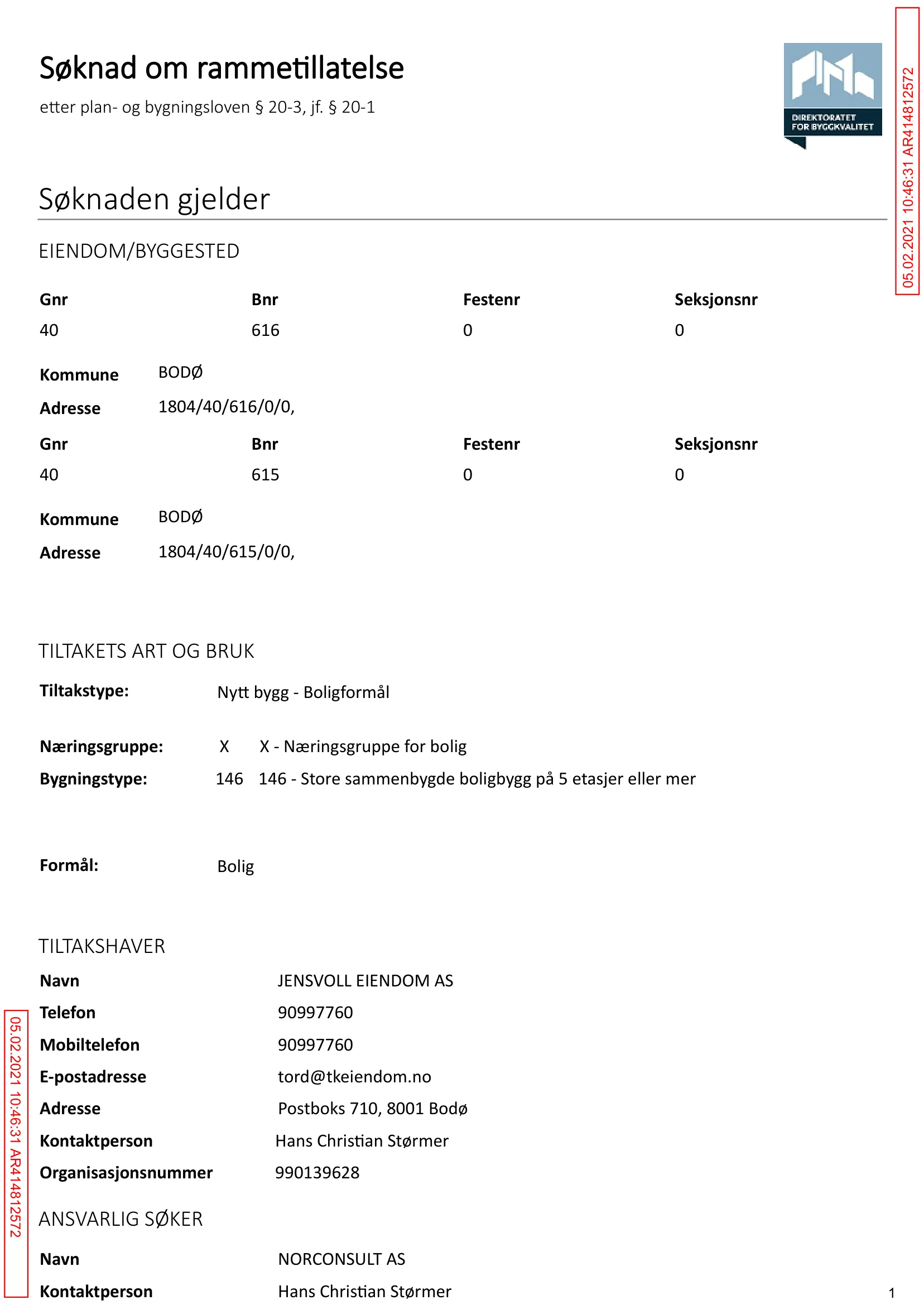 Søknad om rammetillatelse