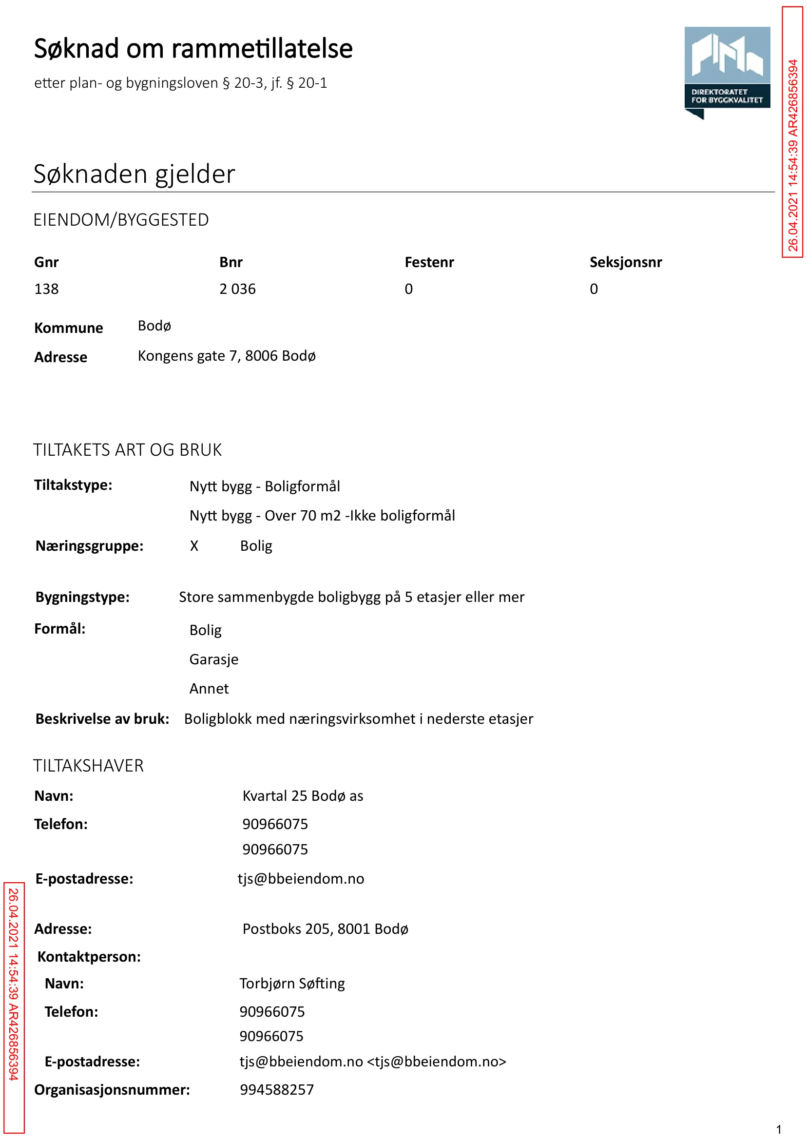 Søknad om rammetillatelse
