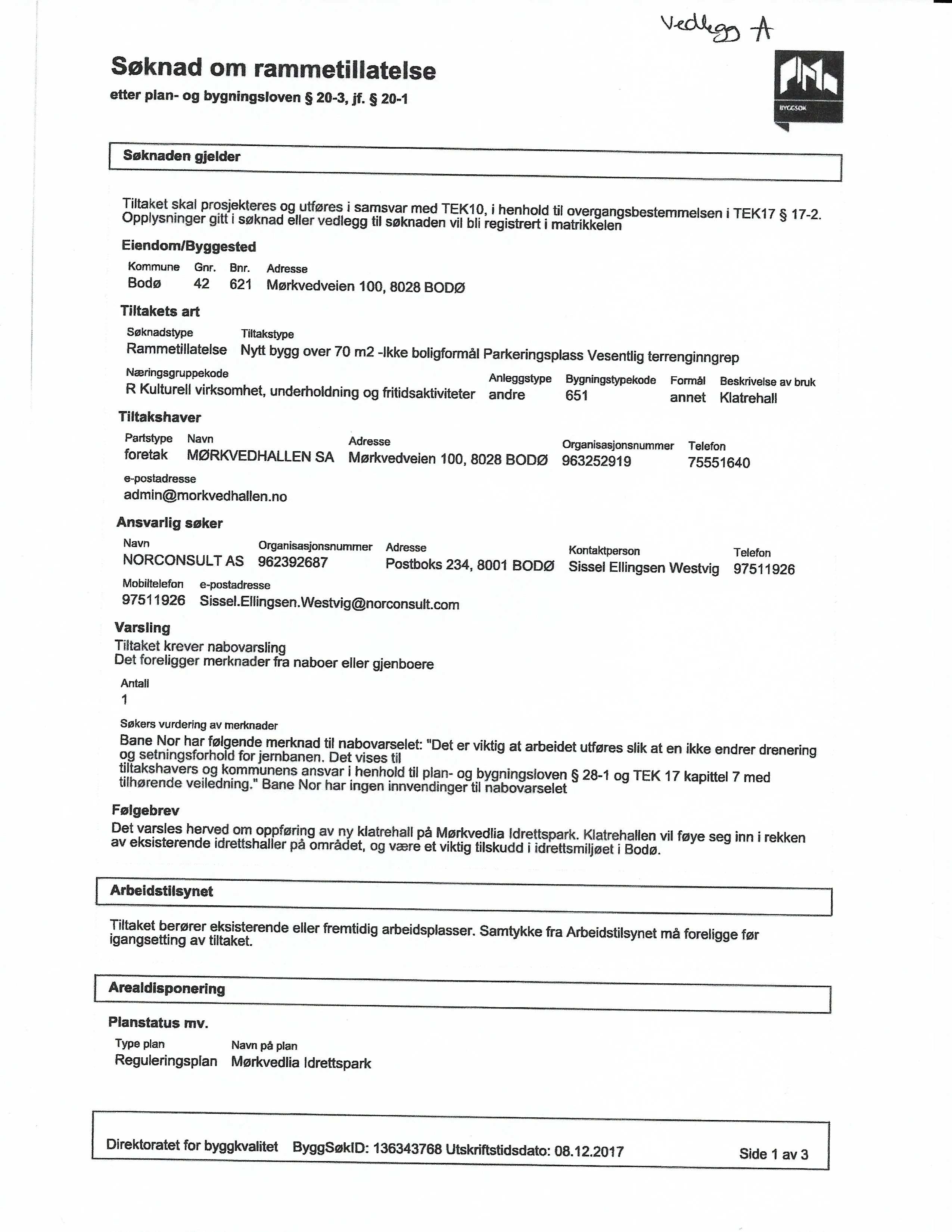 Søknad om rammetillatelse