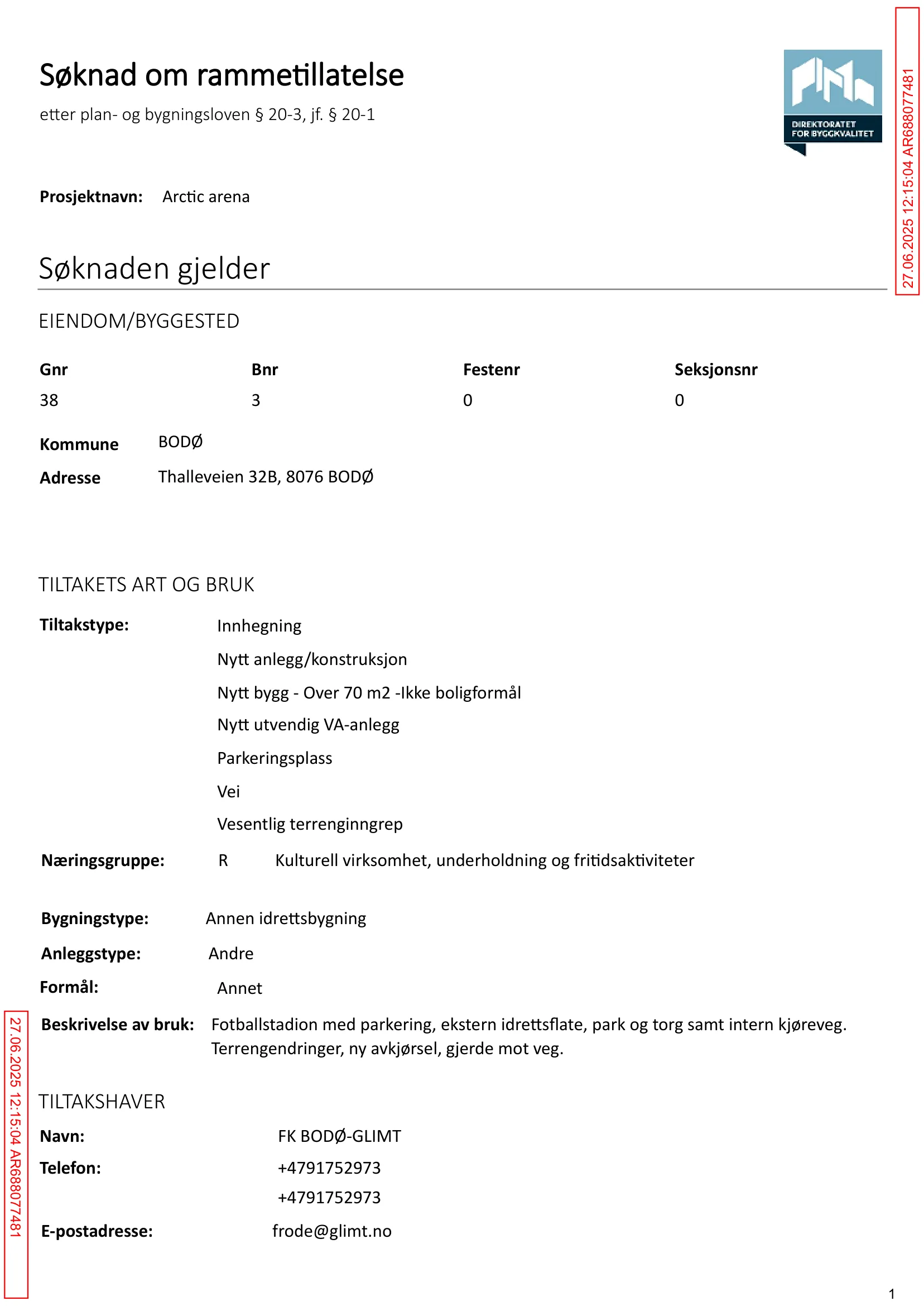 Søknad om rammetillatelse