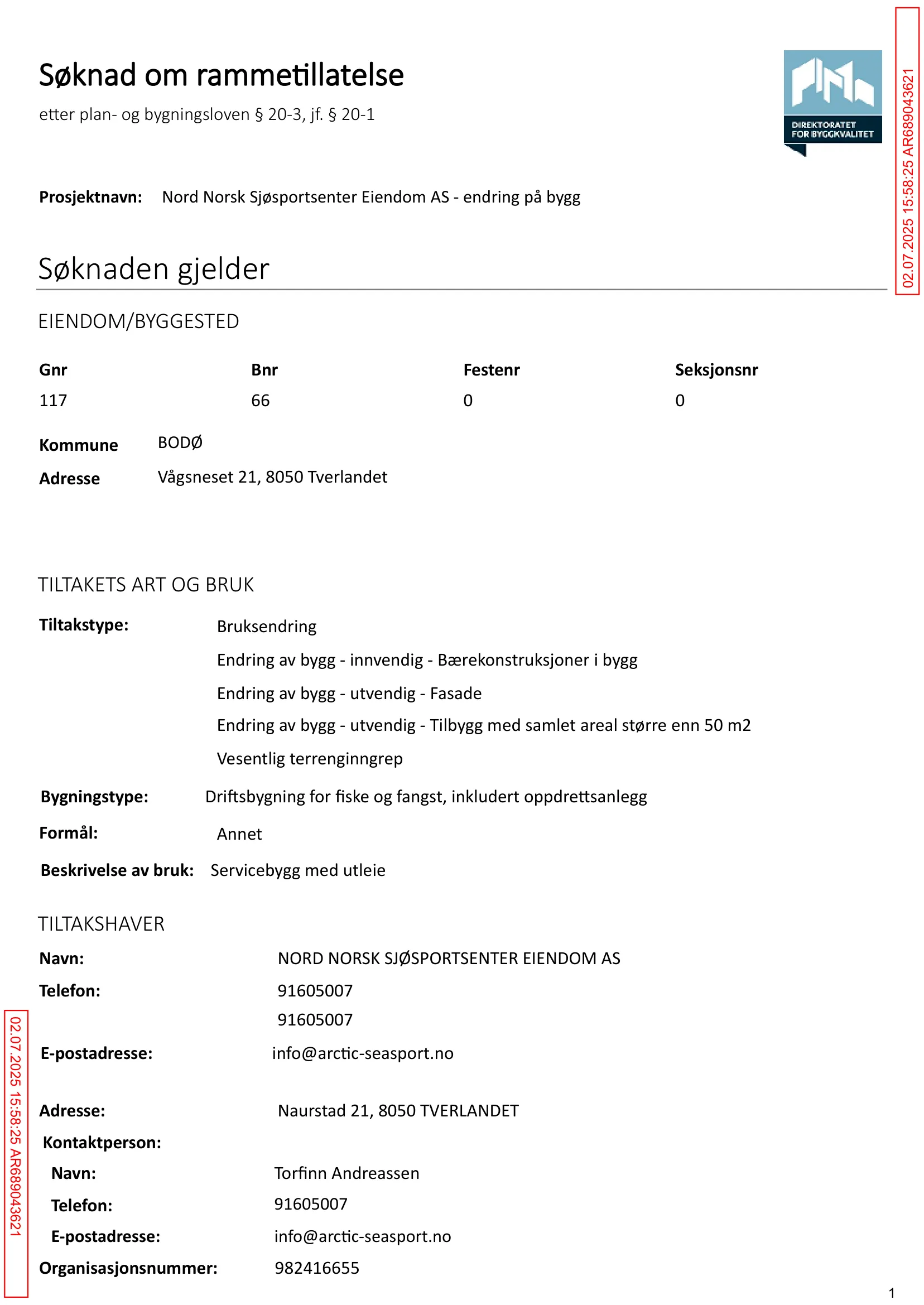 Søknad om rammetillatelse