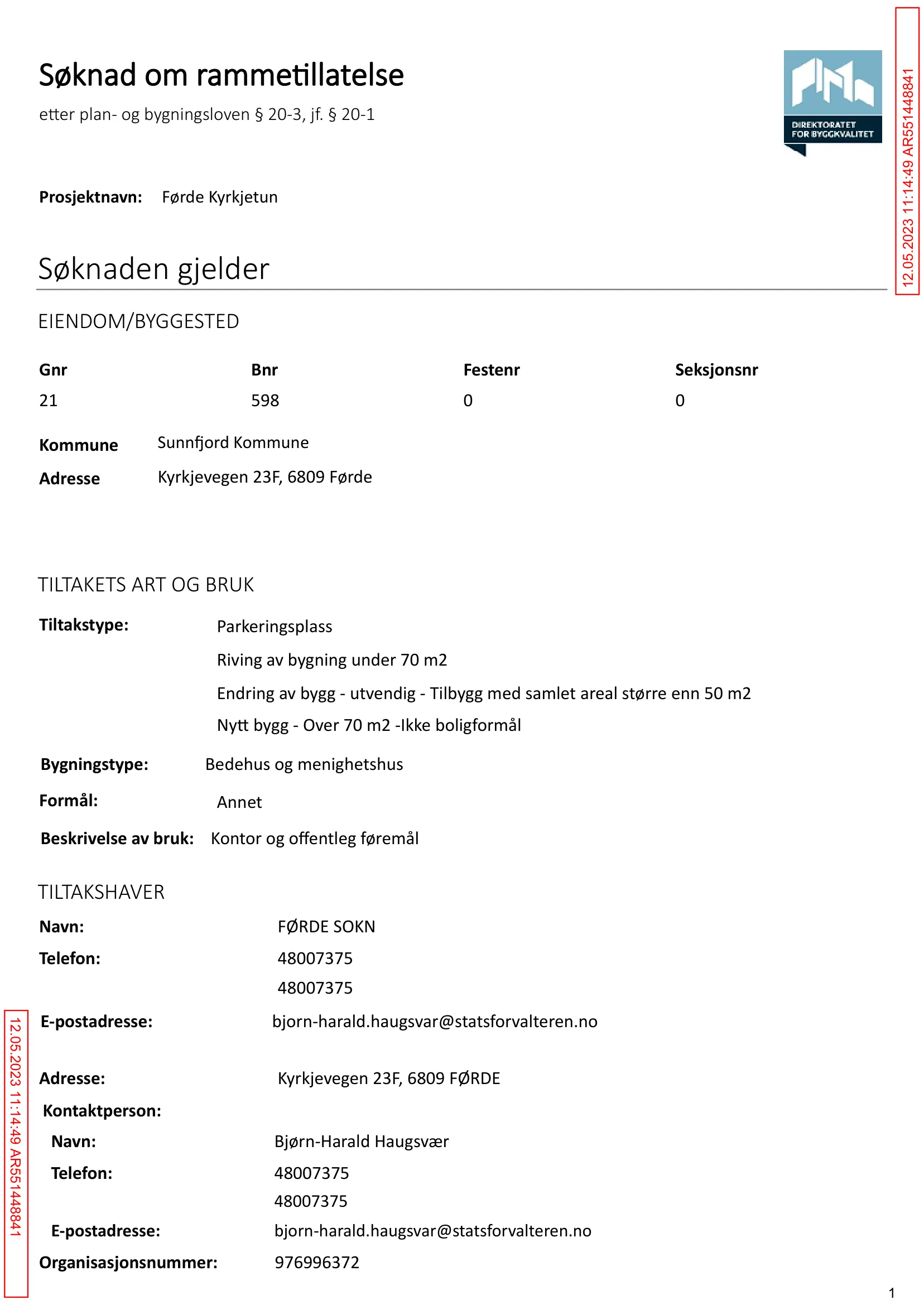 Søknad om rammetillatelse