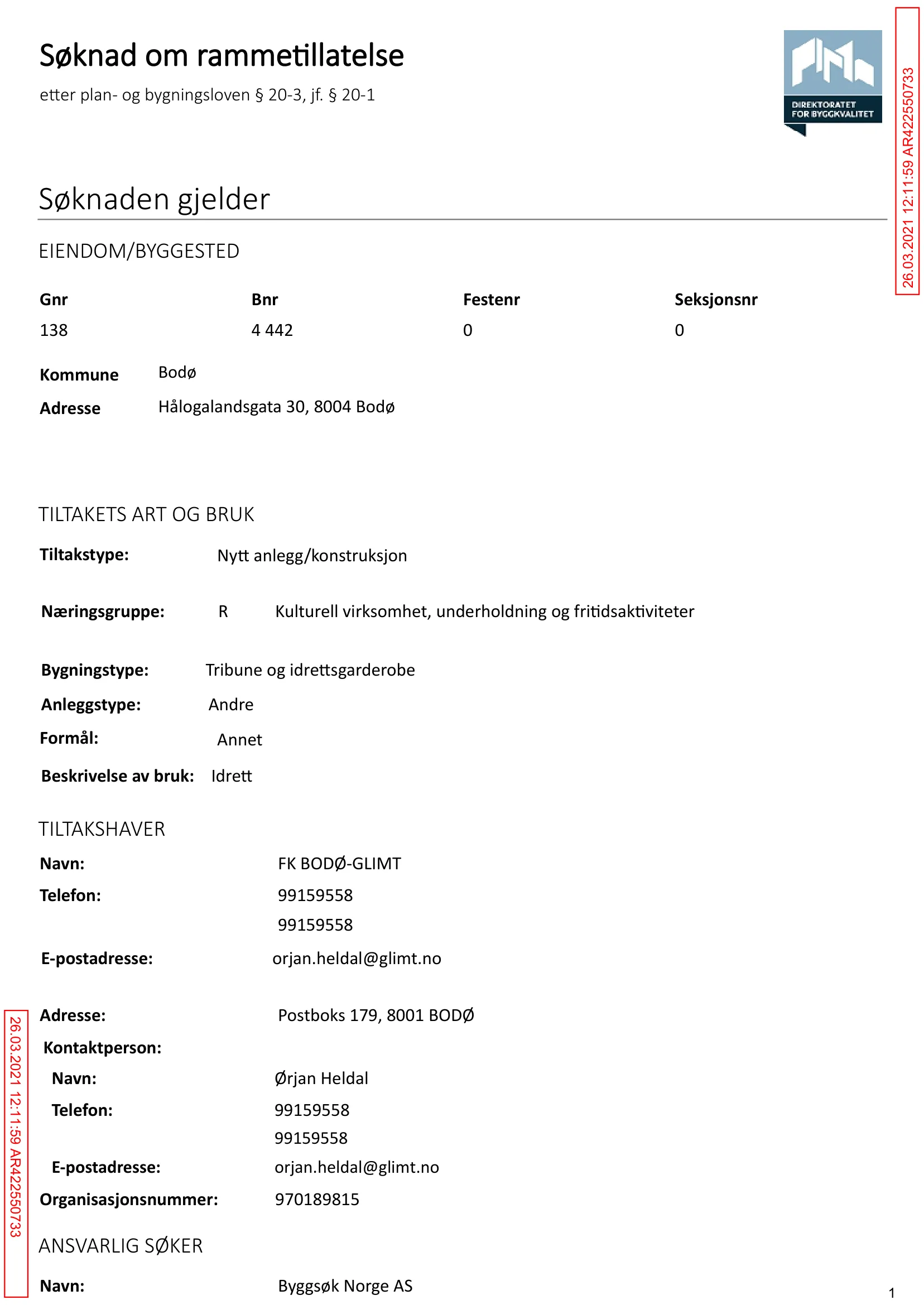 Søknad om rammetillatelse