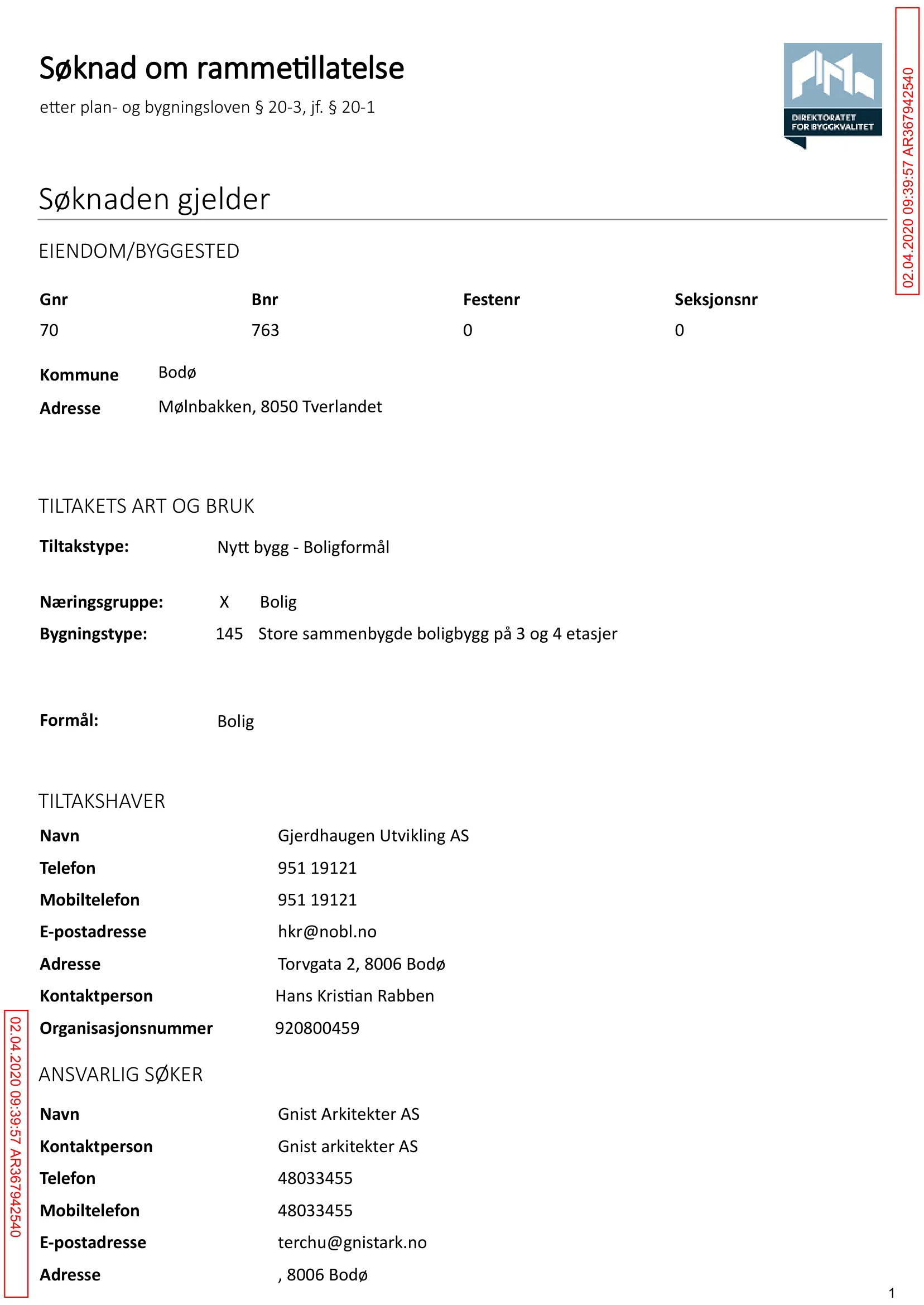 Søknad om rammetillatelse