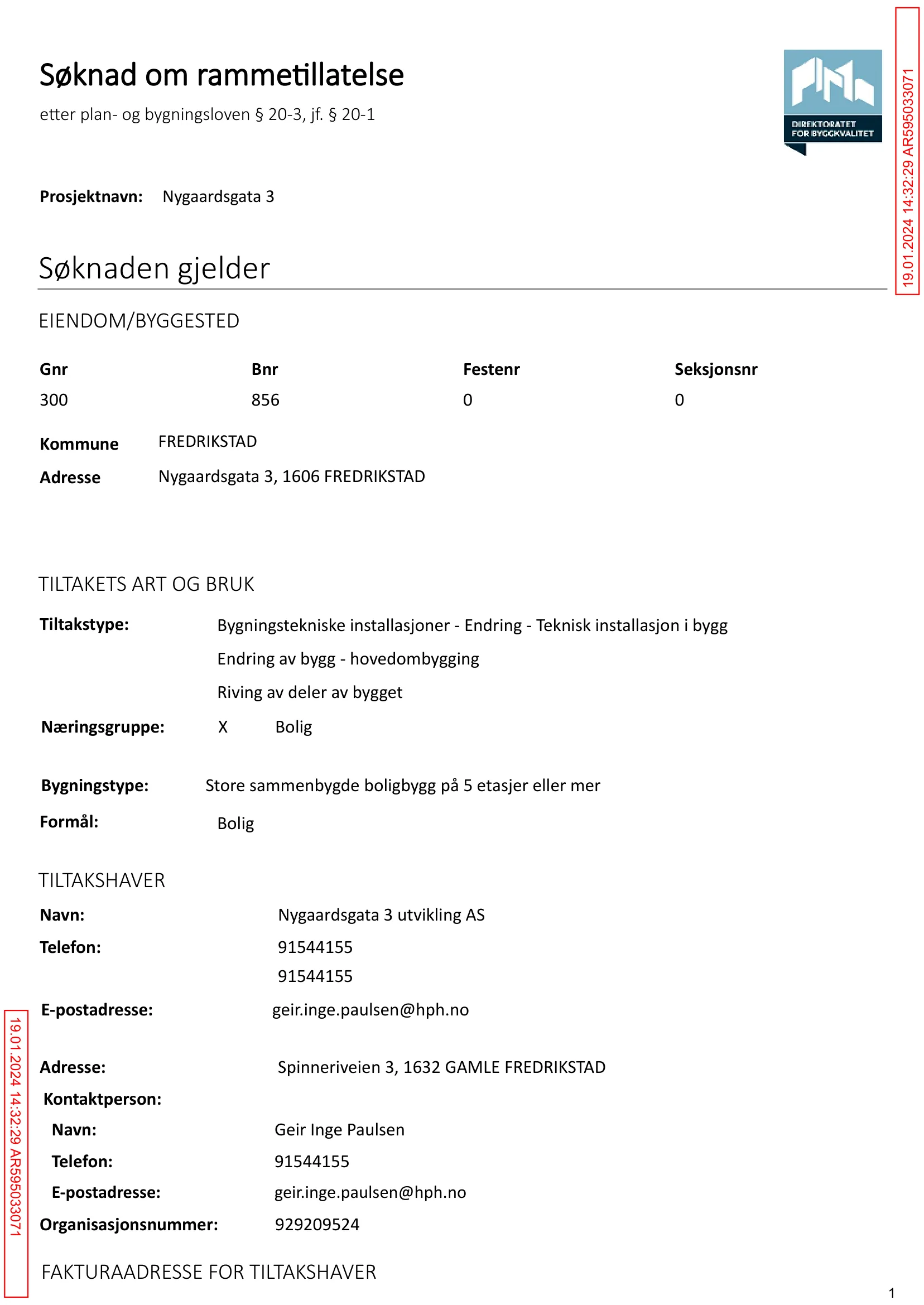 Søknad om rammetillatelse
