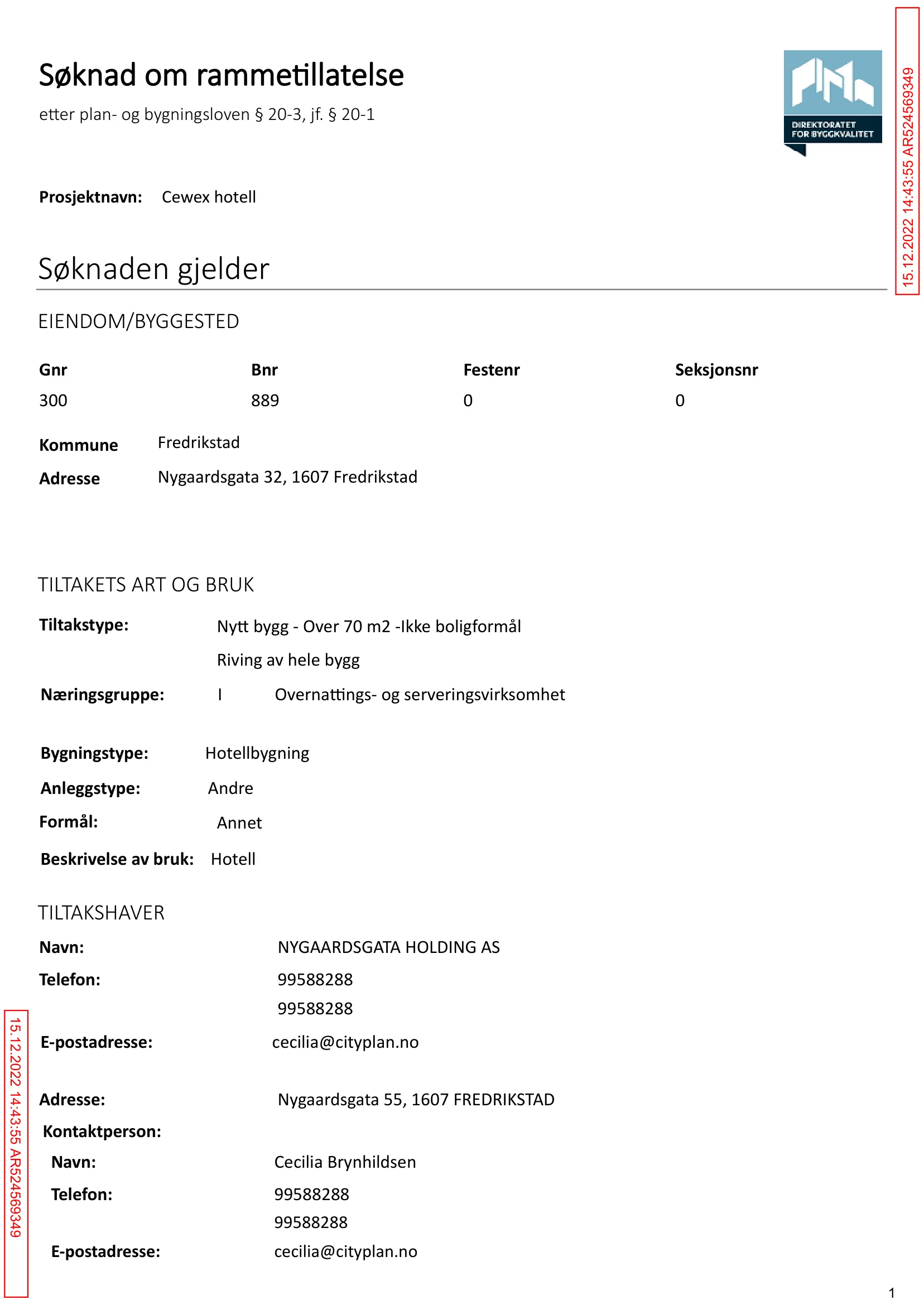 Søknad om rammetillatelse