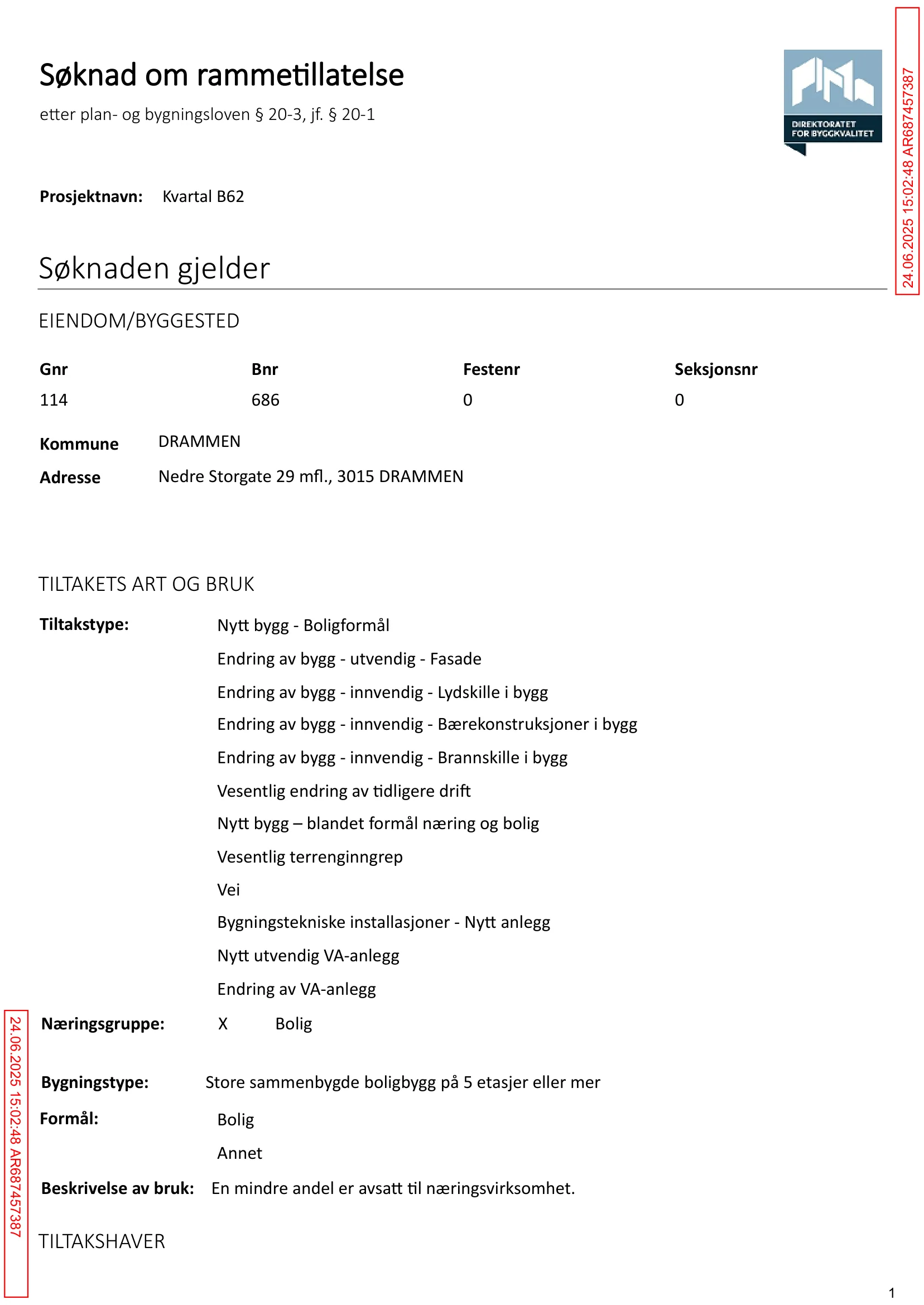 Søknad om rammetillatelse
