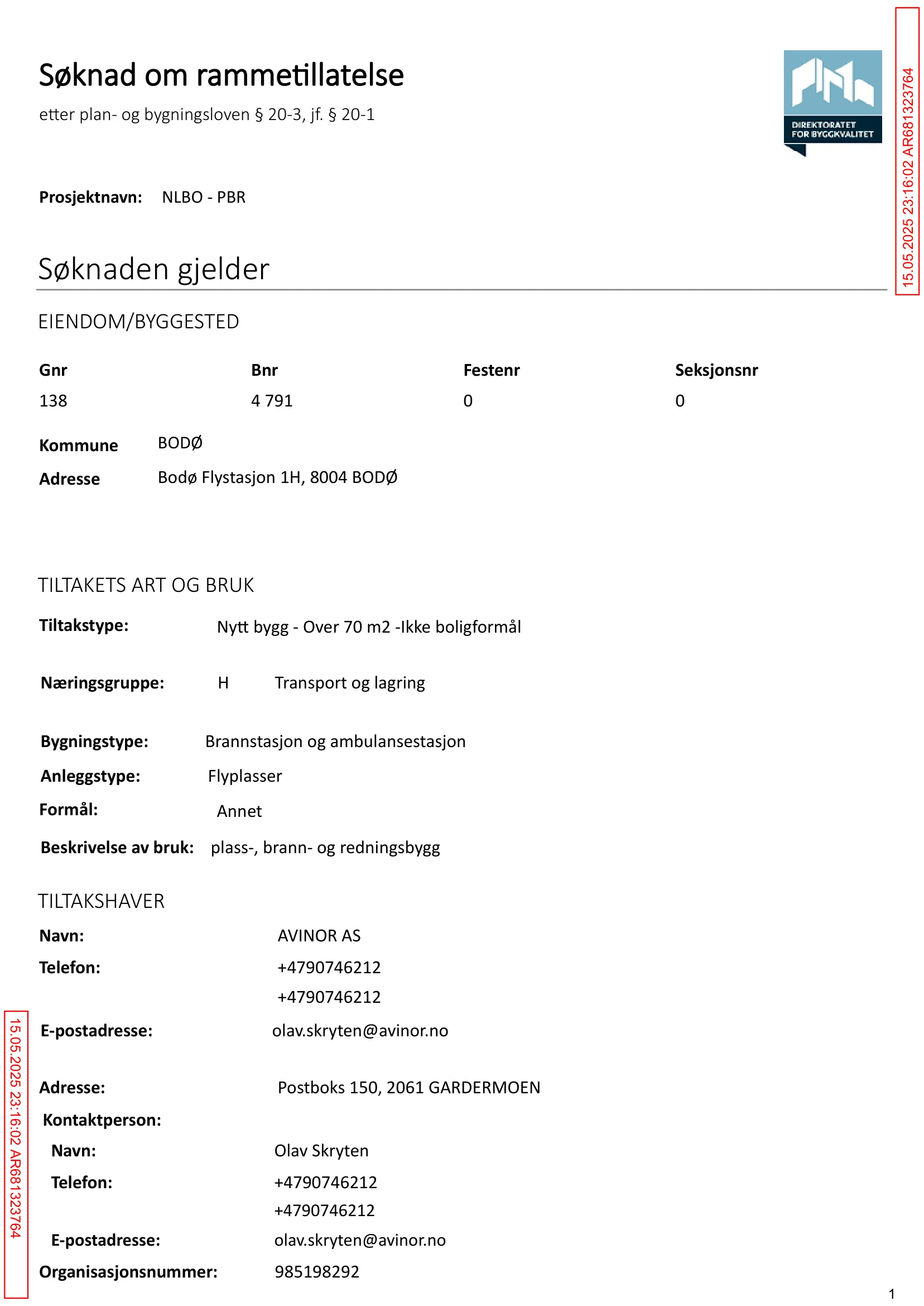 Søknad om rammetillatelse