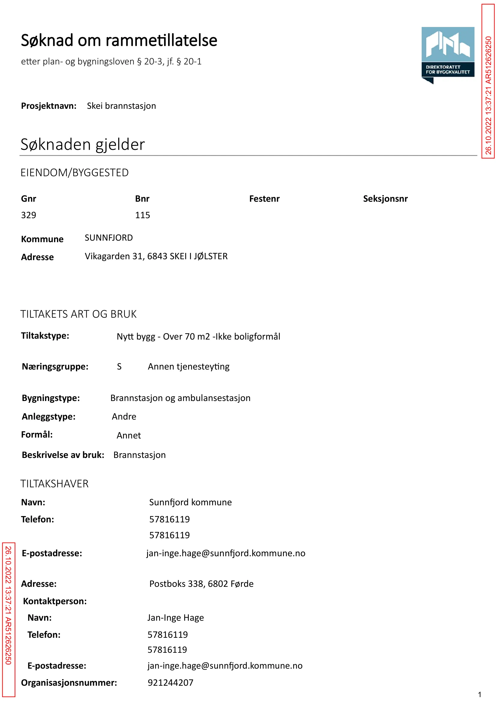 Søknad om rammetillatelse