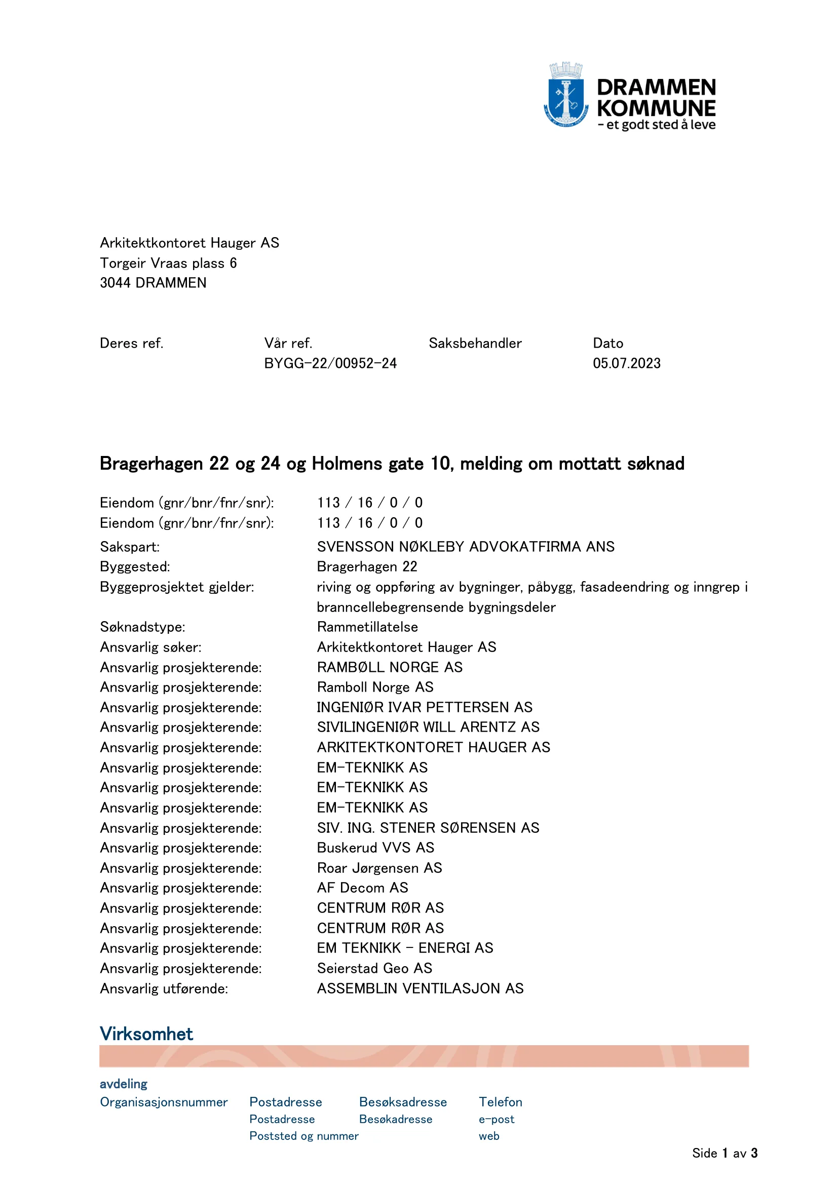 Søknad om rammetillatelse
