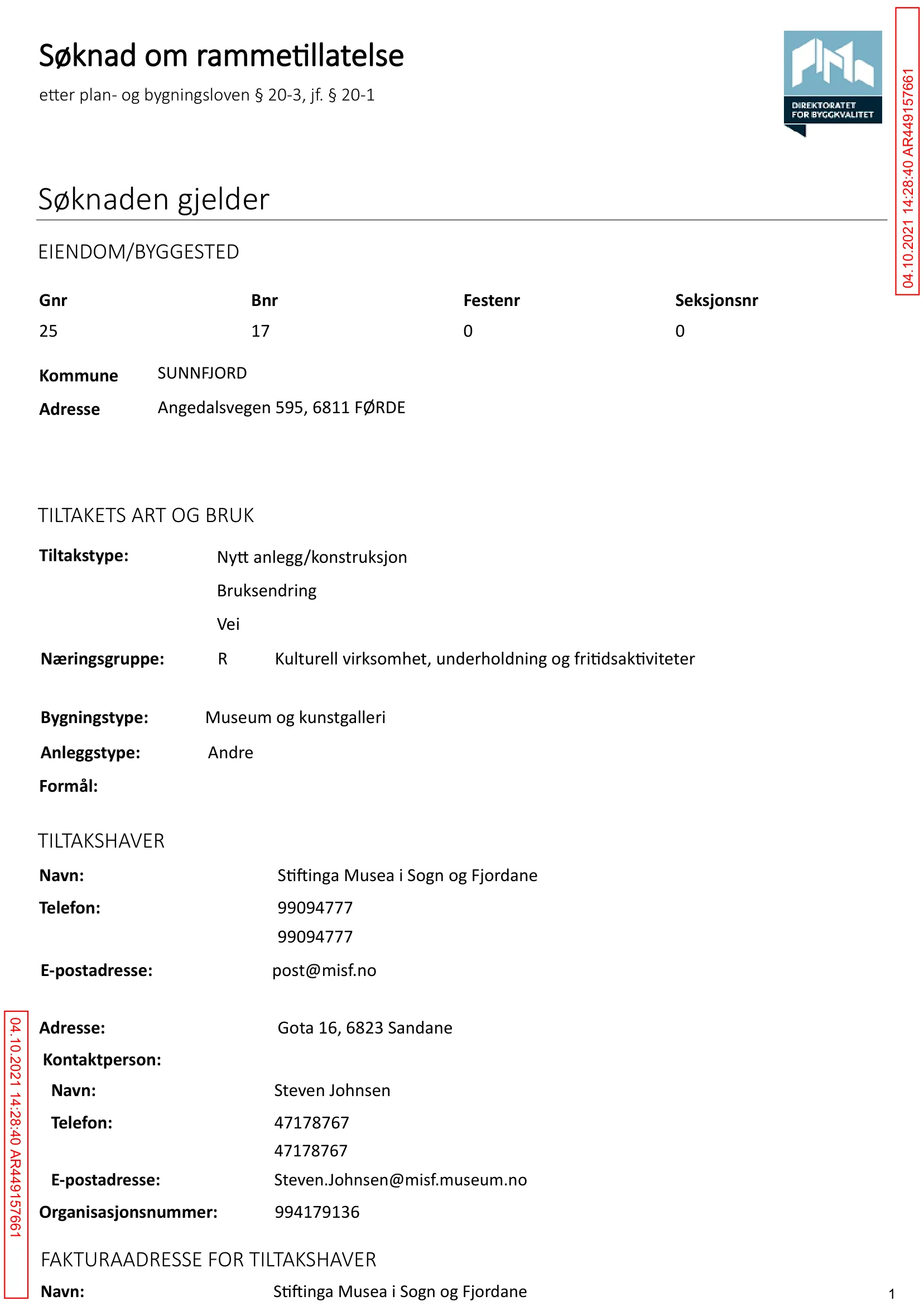 Søknad om rammetillatelse