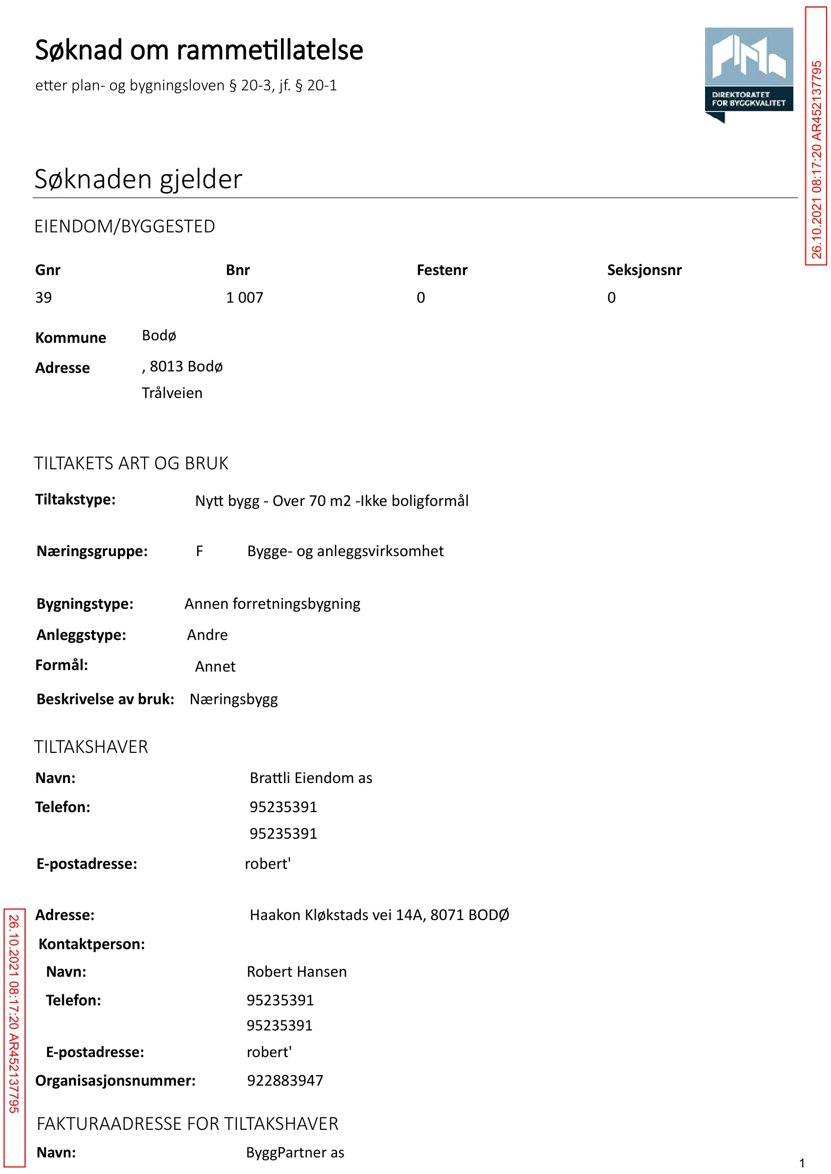 Søknad om rammetillatelse