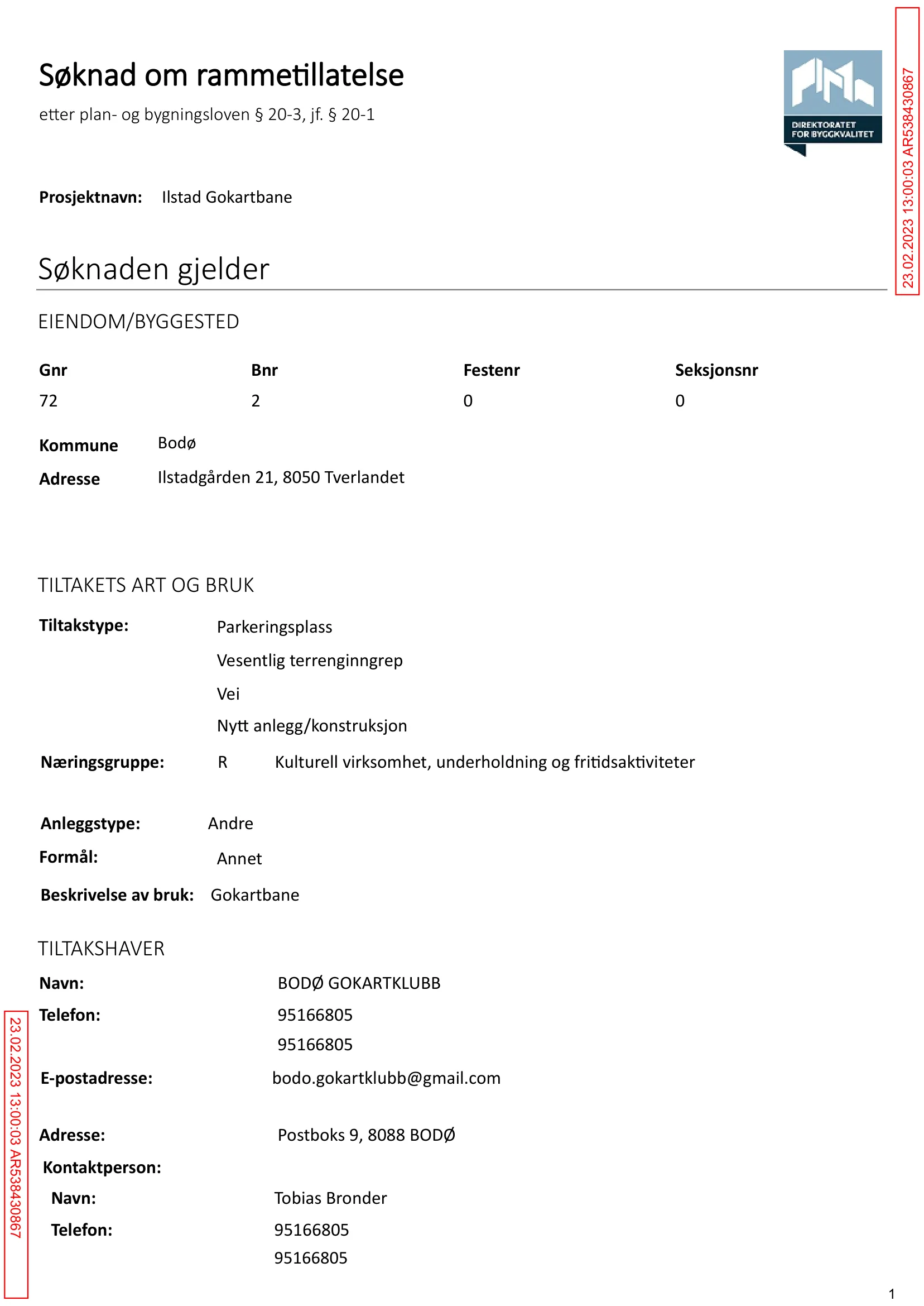 Søknad om rammetillatelse