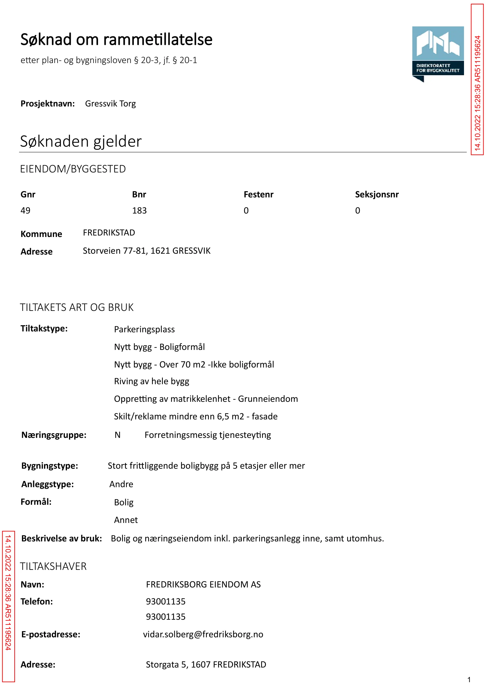 Søknad om rammetillatelse